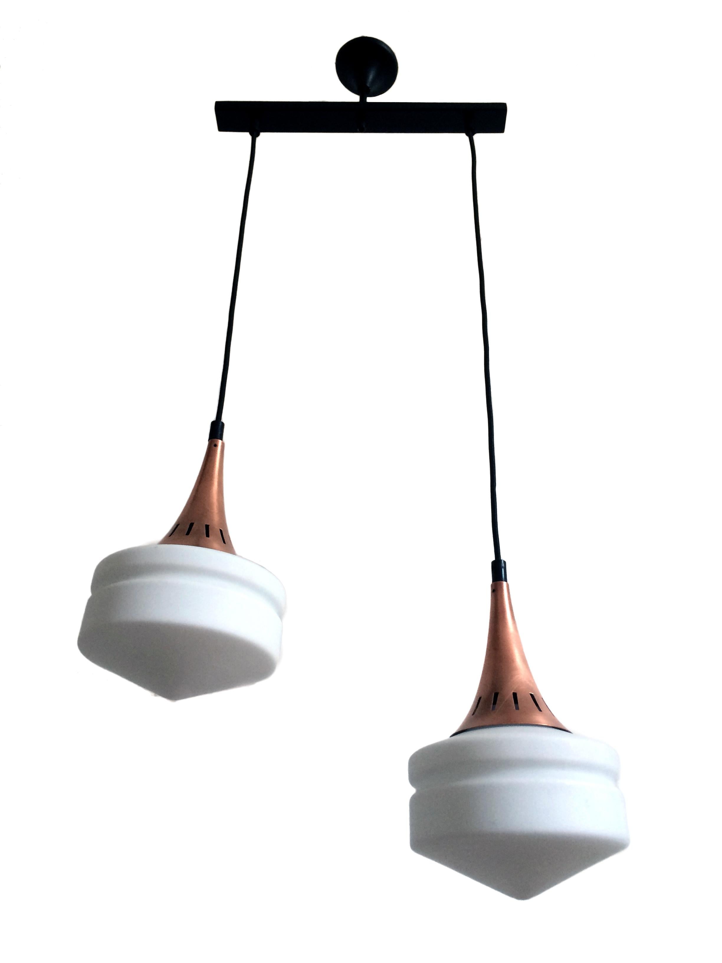 Mid-Century Modern Two-light pendant lamp, Stilnovo For Sale