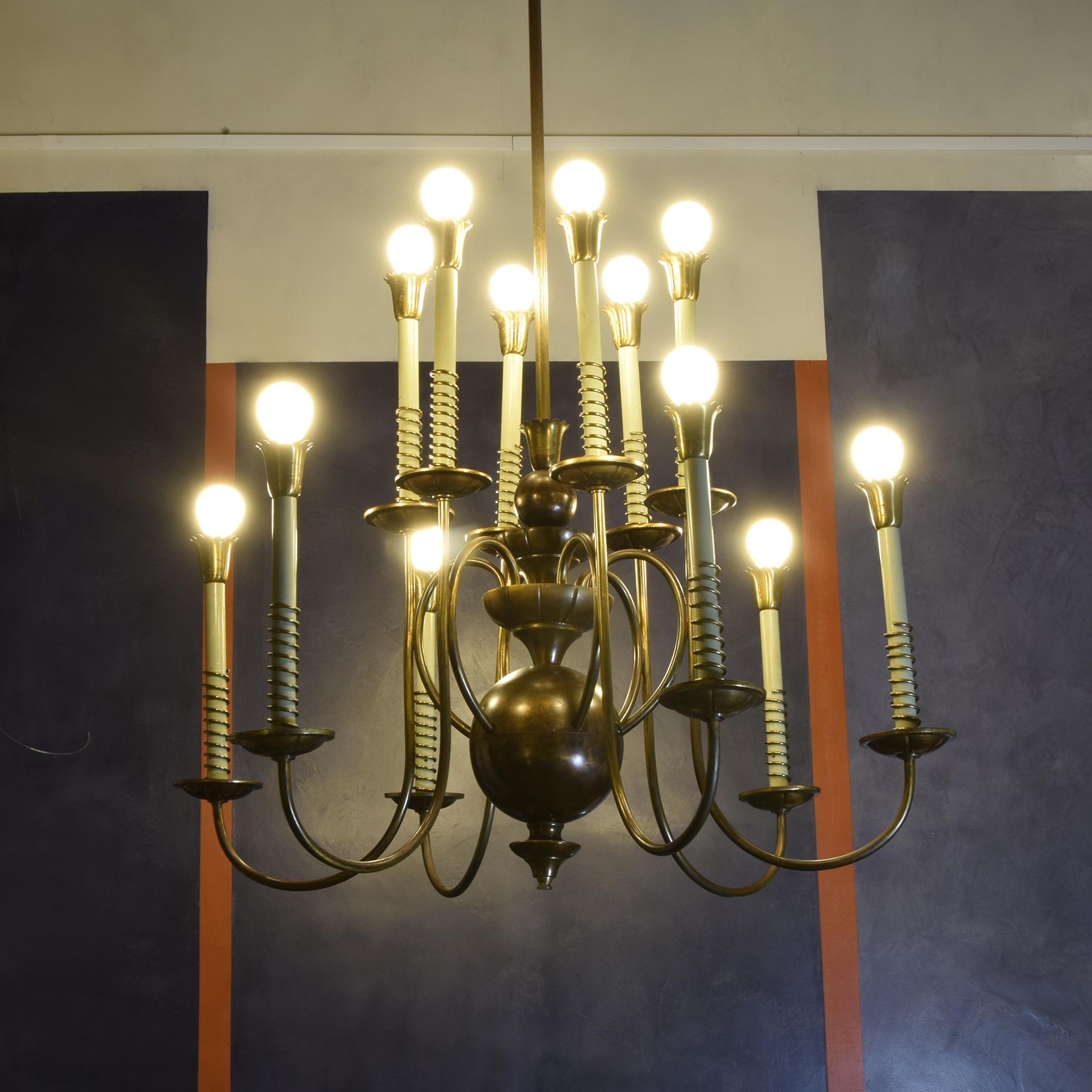 Ottone Lampada a sospensione anni 50 in vendita