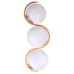 Orange pendant lamp, three bowls, 1970s