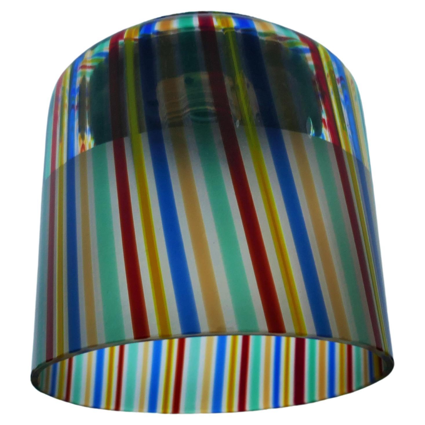 Italian Lampe pendante attribuée à Venini Cenedese cannes multicolores en vente