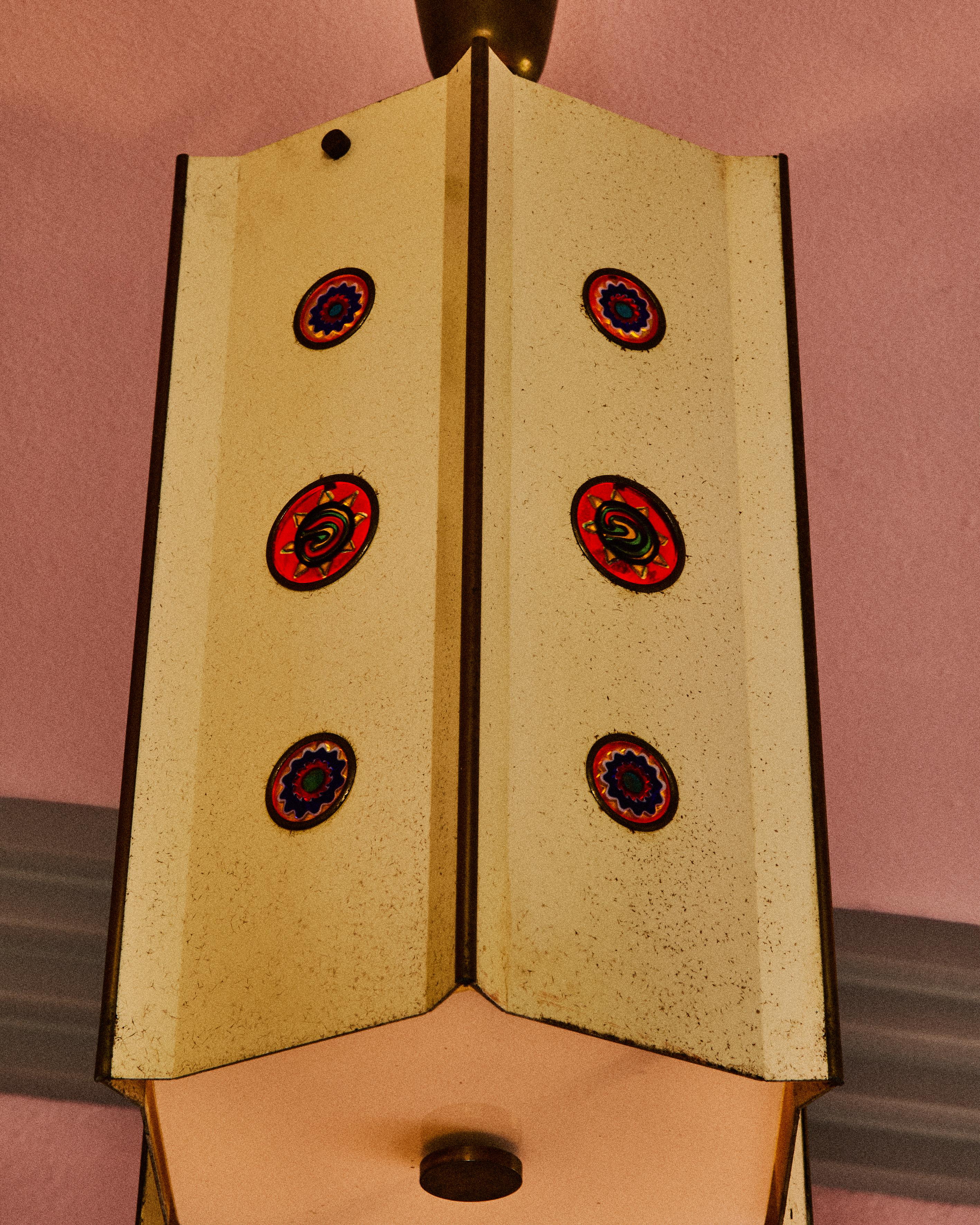 Mid-Century moderno Lampada a sospensione con murrine, design Angelo Lelii per Arredoluce, Italia in vendita