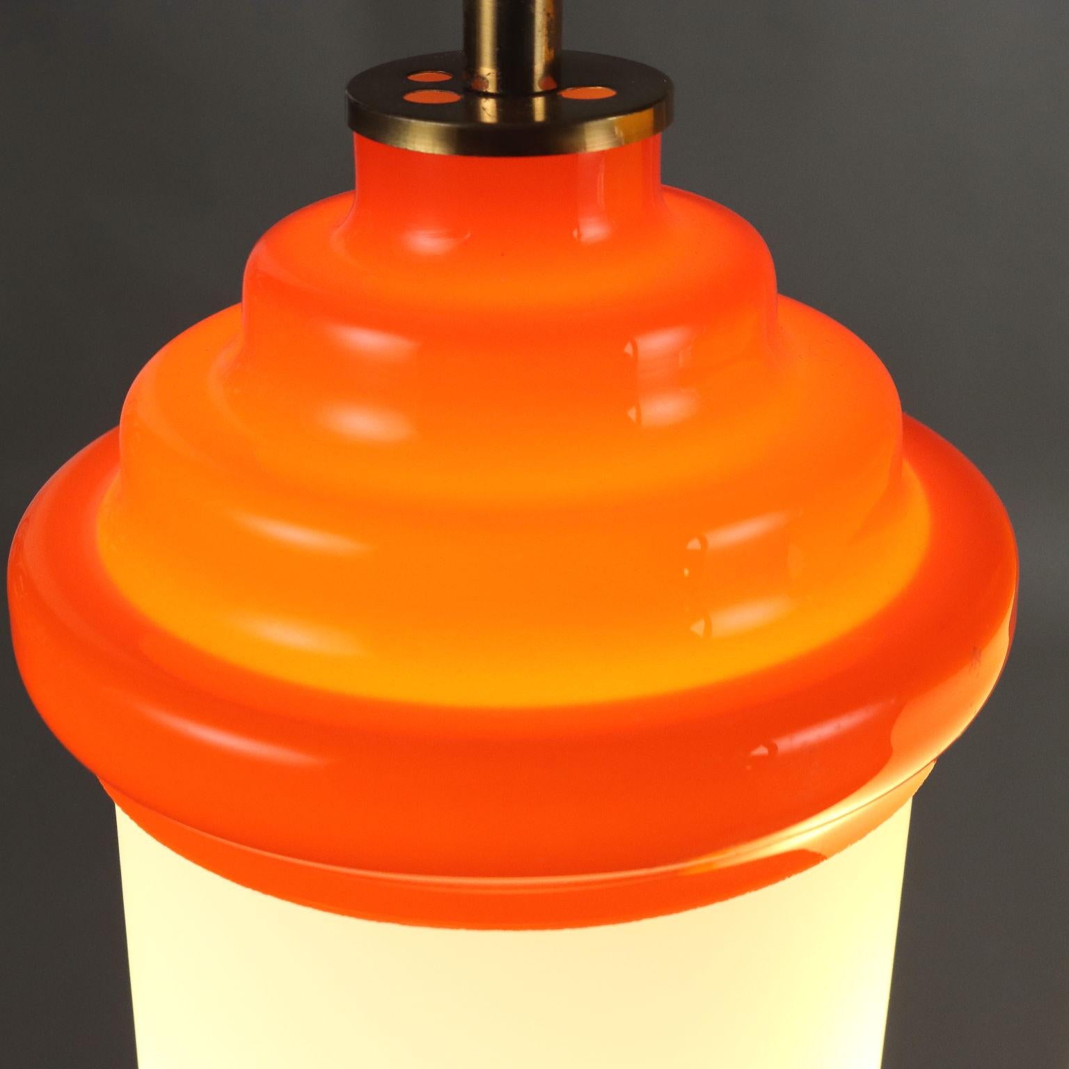 Vetro Lampada a sospensione con vetri colorati Anni 60 in vendita