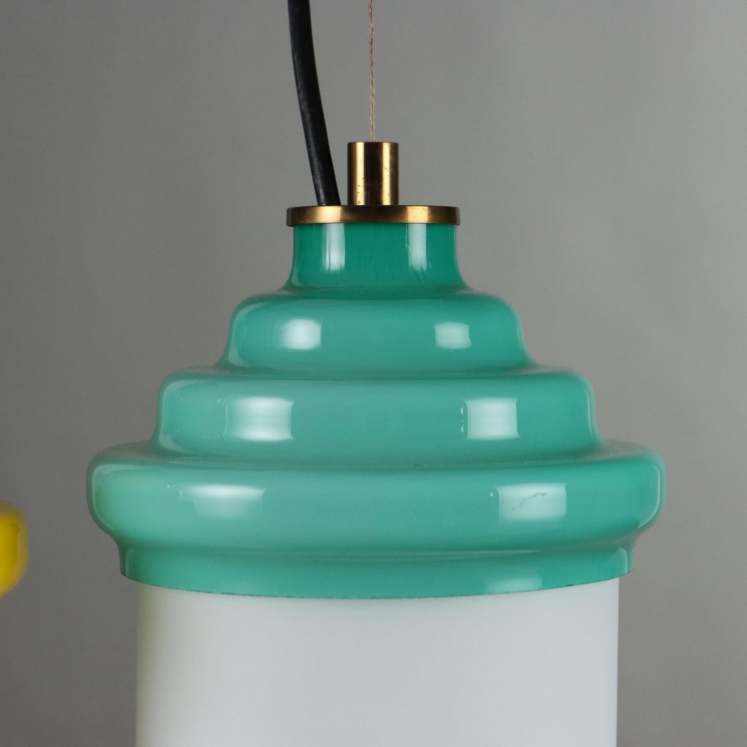 Lampada a sospensione con vetri colorati Anni 60 in vendita 2