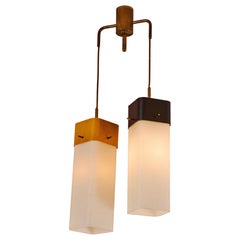 Lampada a sospensione, design di Angelo Lelii per Arredoluce, Italia.