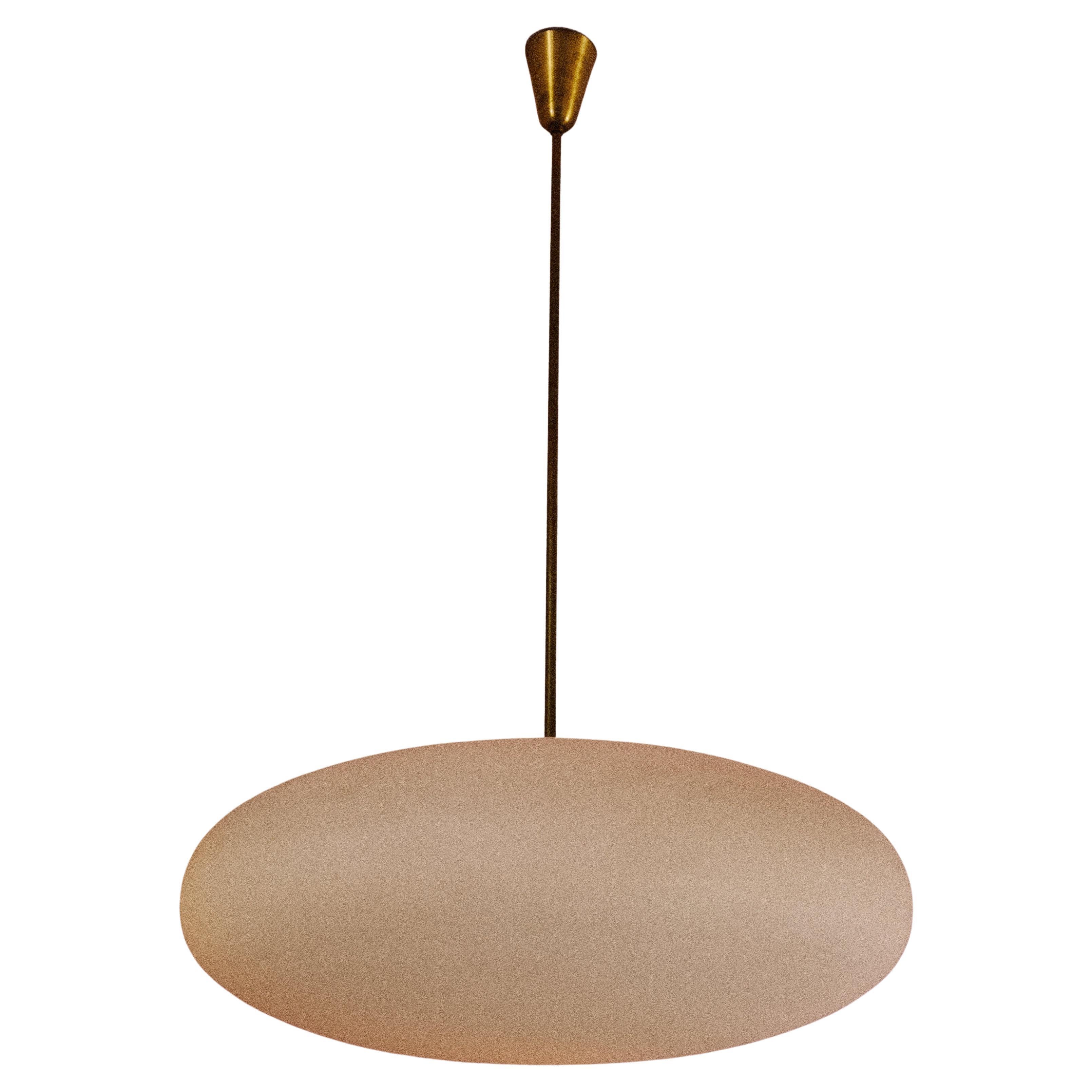 Lampada a sospensione, disegno di Angelo Lelii per Arredoluce, Italia