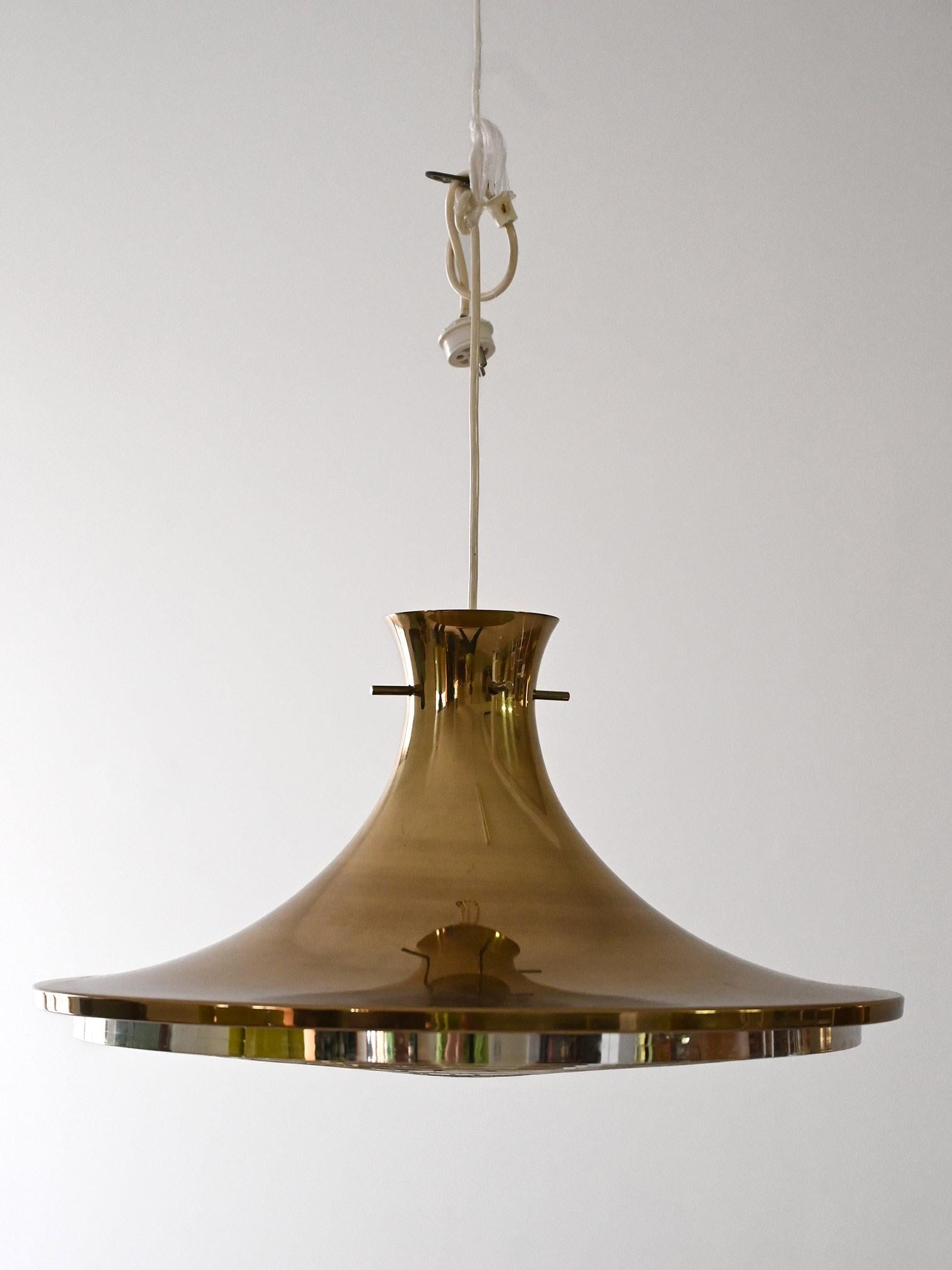 Scandinavian Modern Vintage gold pendant lamp For Sale