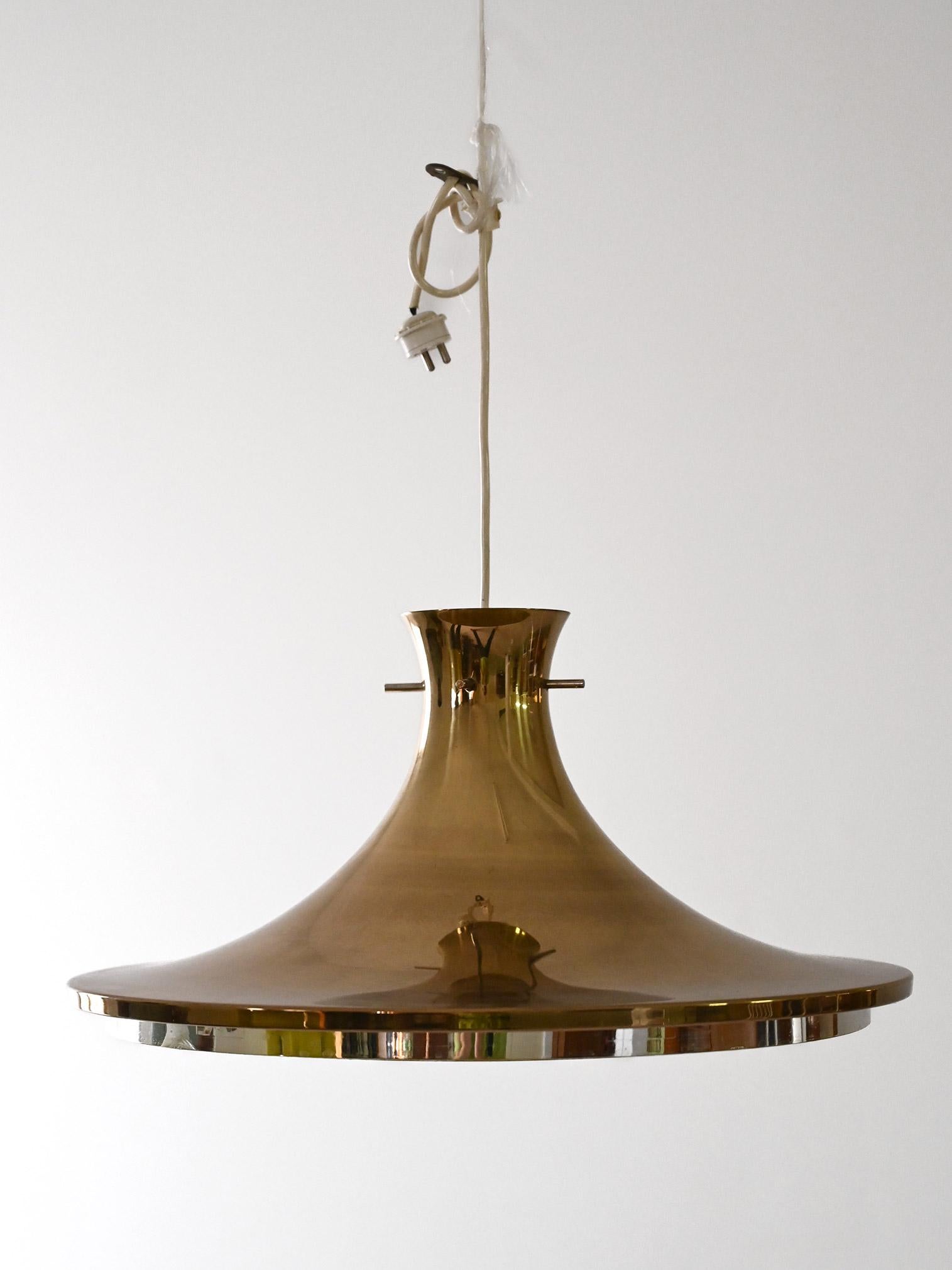 Scandinavian Vintage gold pendant lamp For Sale