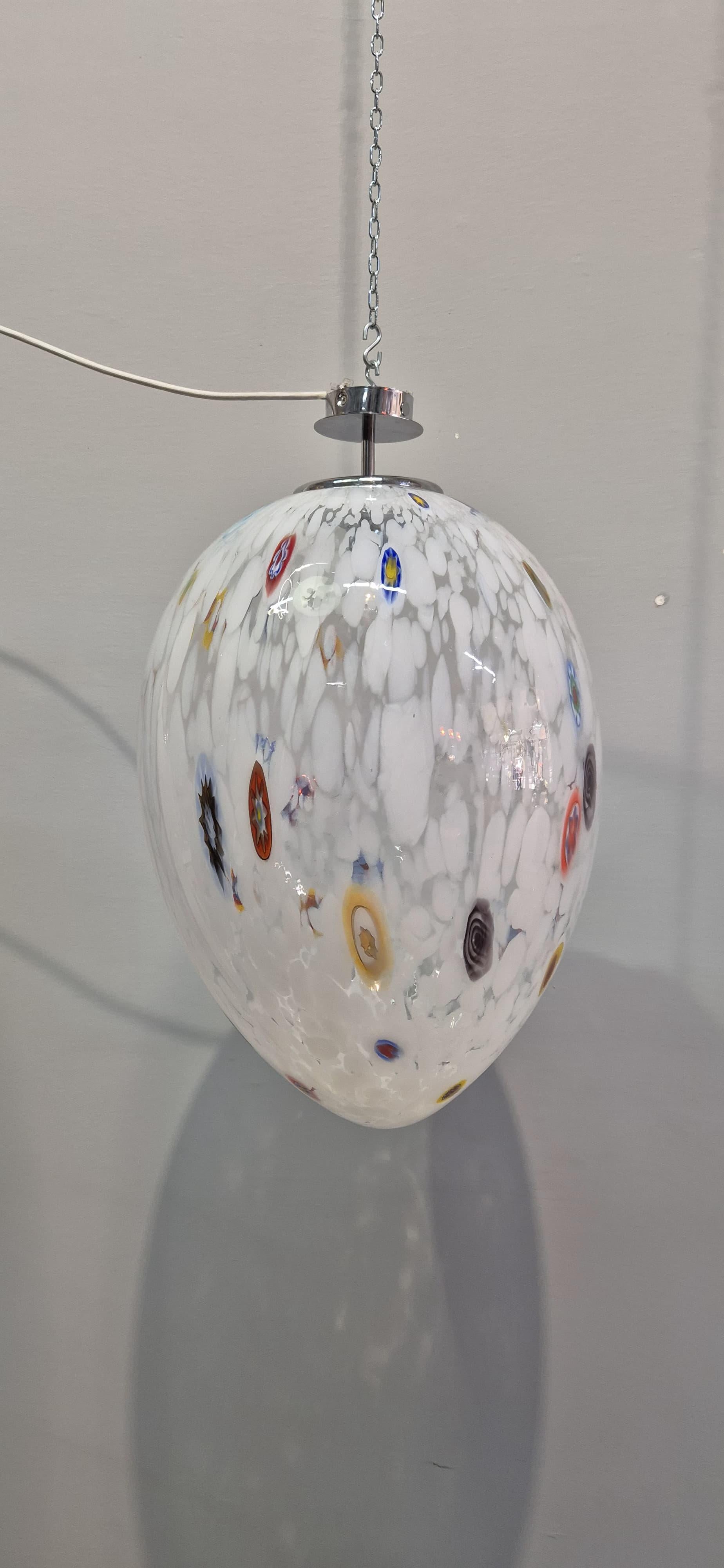 Lampada a sospensione Egg in vetro di Murano in vendita 2