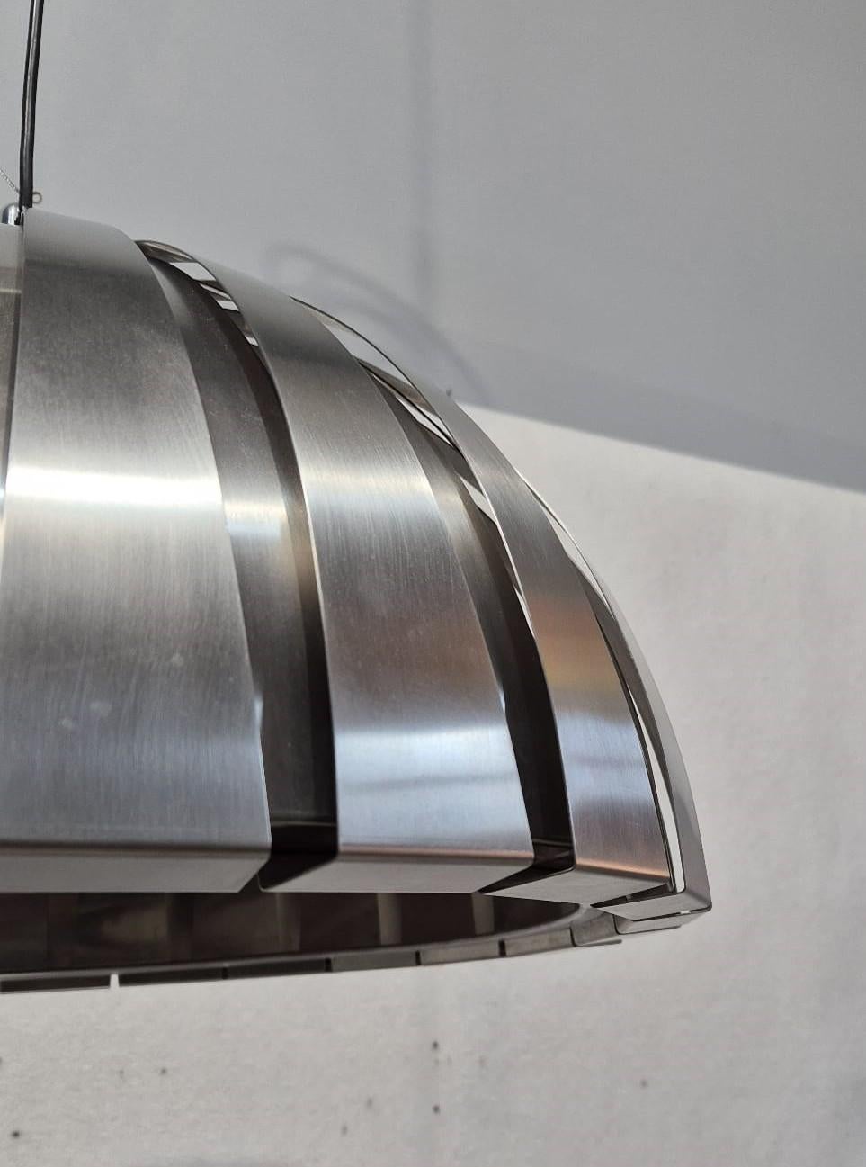Late 20th Century Aluminum pendant lamp, Elio Martinelli, 1970s For Sale