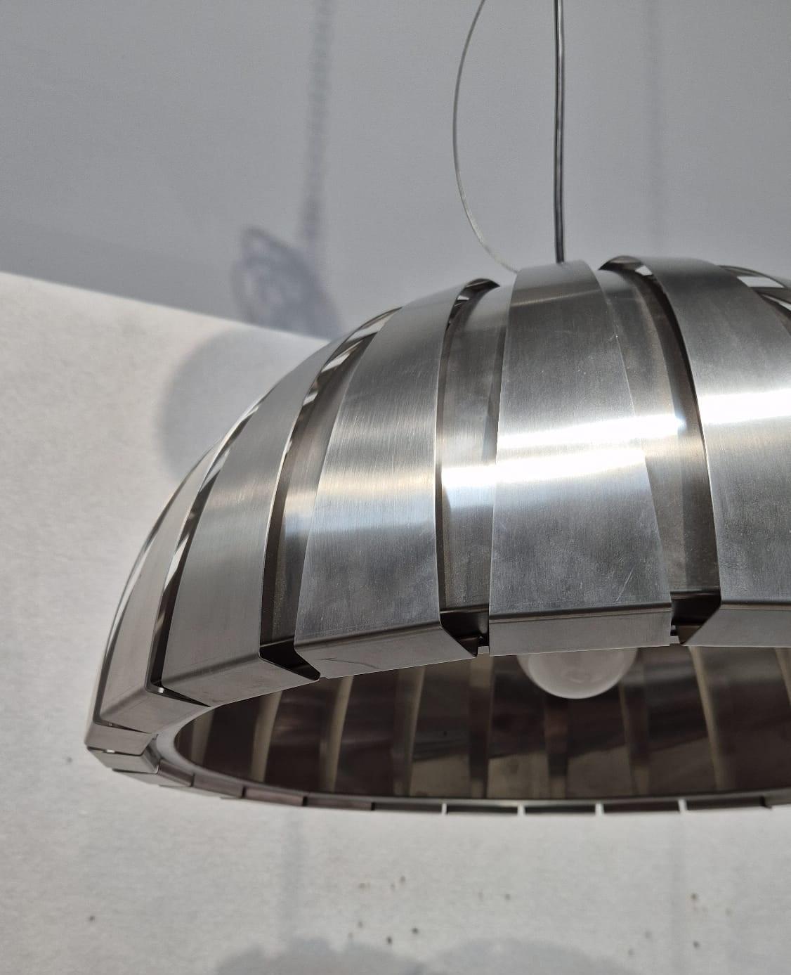 Aluminum pendant lamp, Elio Martinelli, 1970s For Sale 1