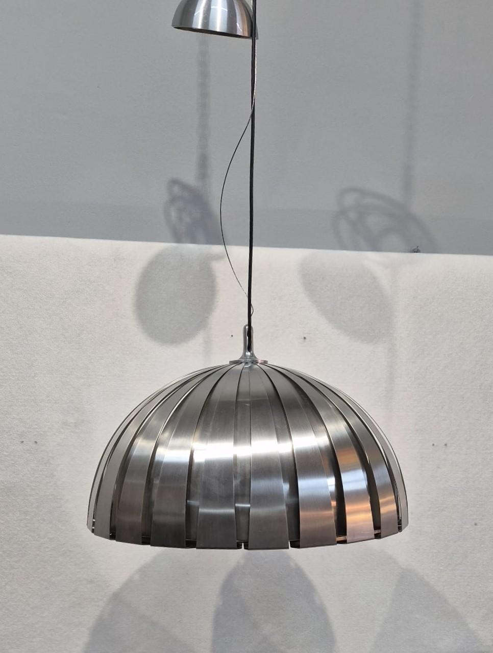 Aluminum pendant lamp, Elio Martinelli, 1970s For Sale 2