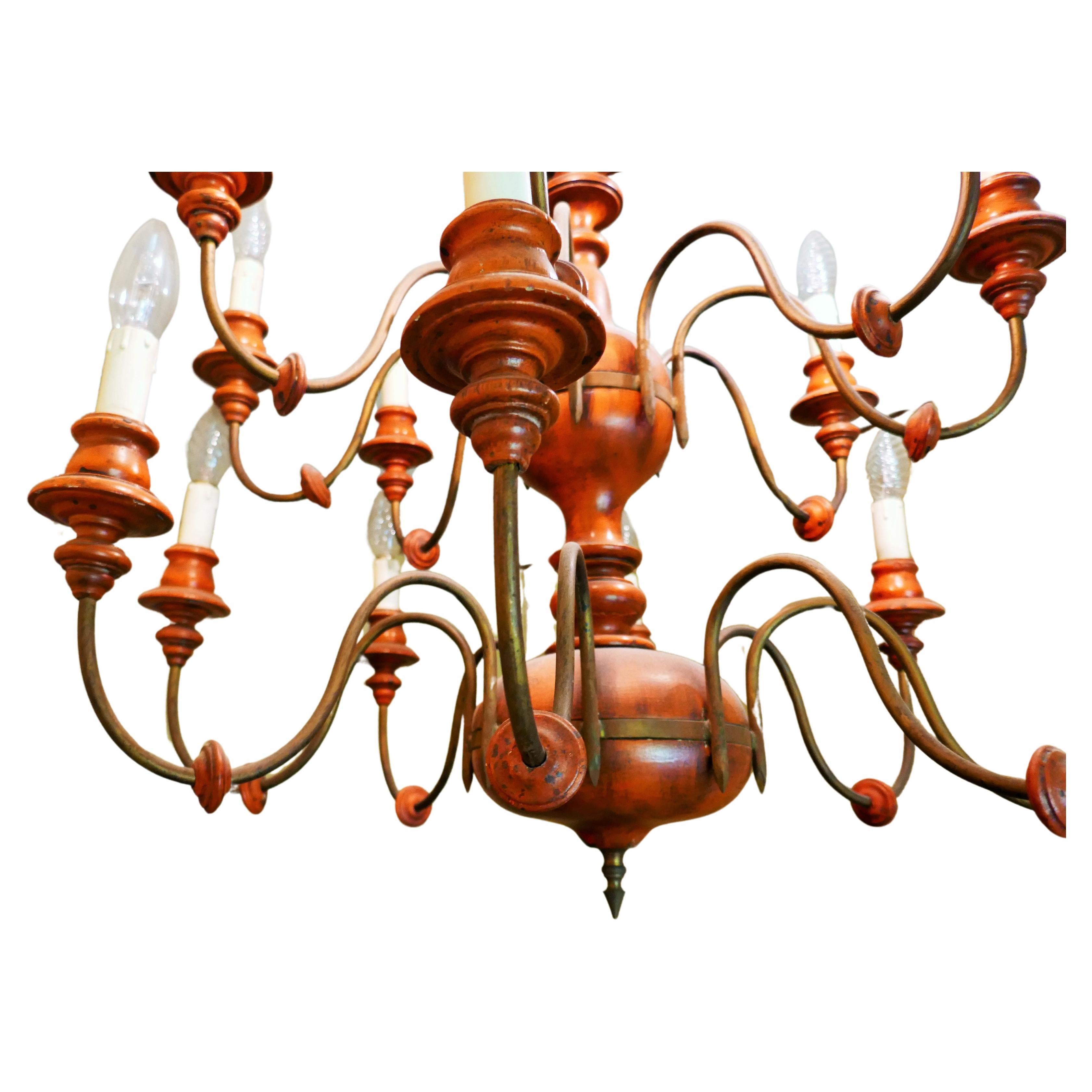 Lampada a sospensione in legno e metallo in vendita 8