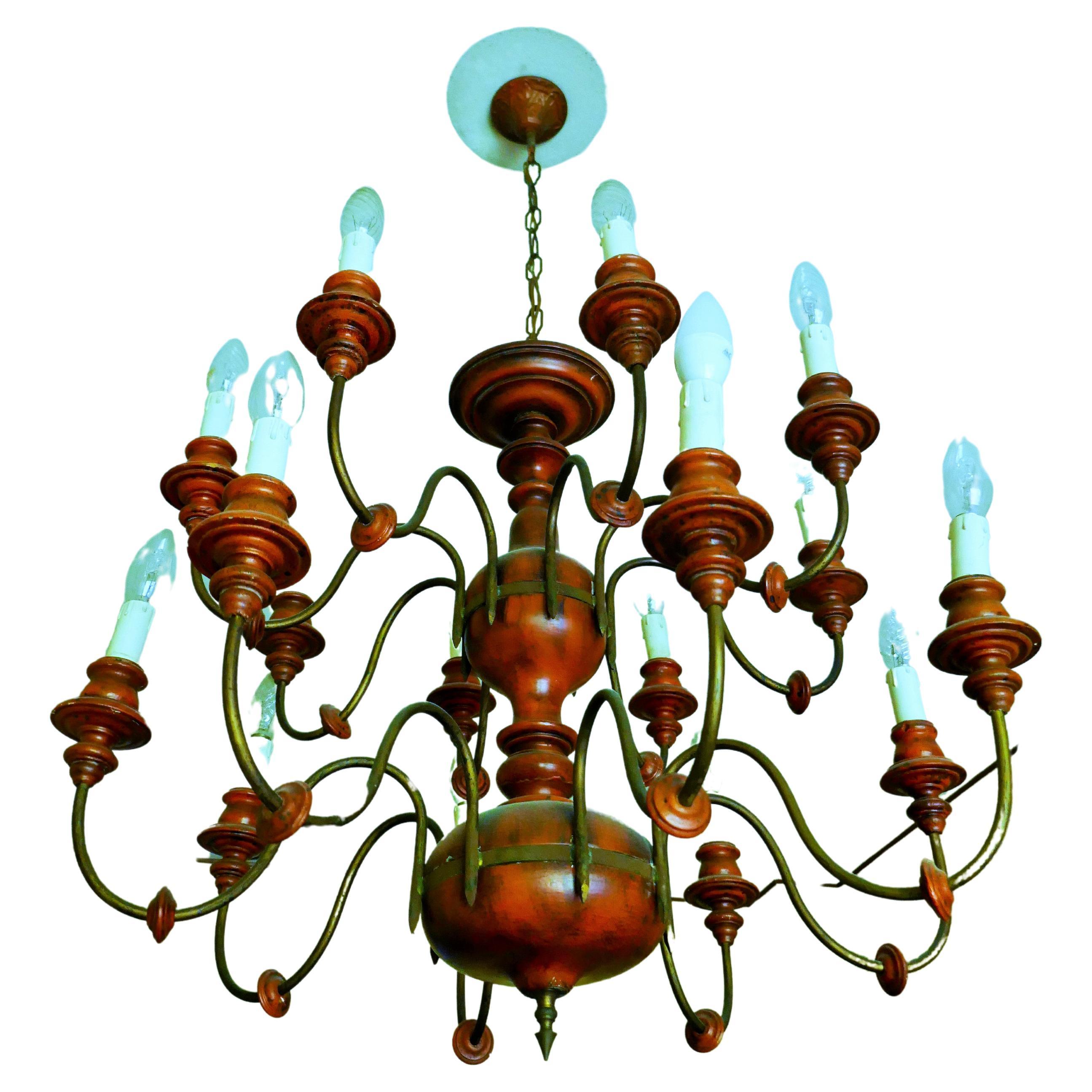 Lampada a sospensione in legno e metallo in vendita 10