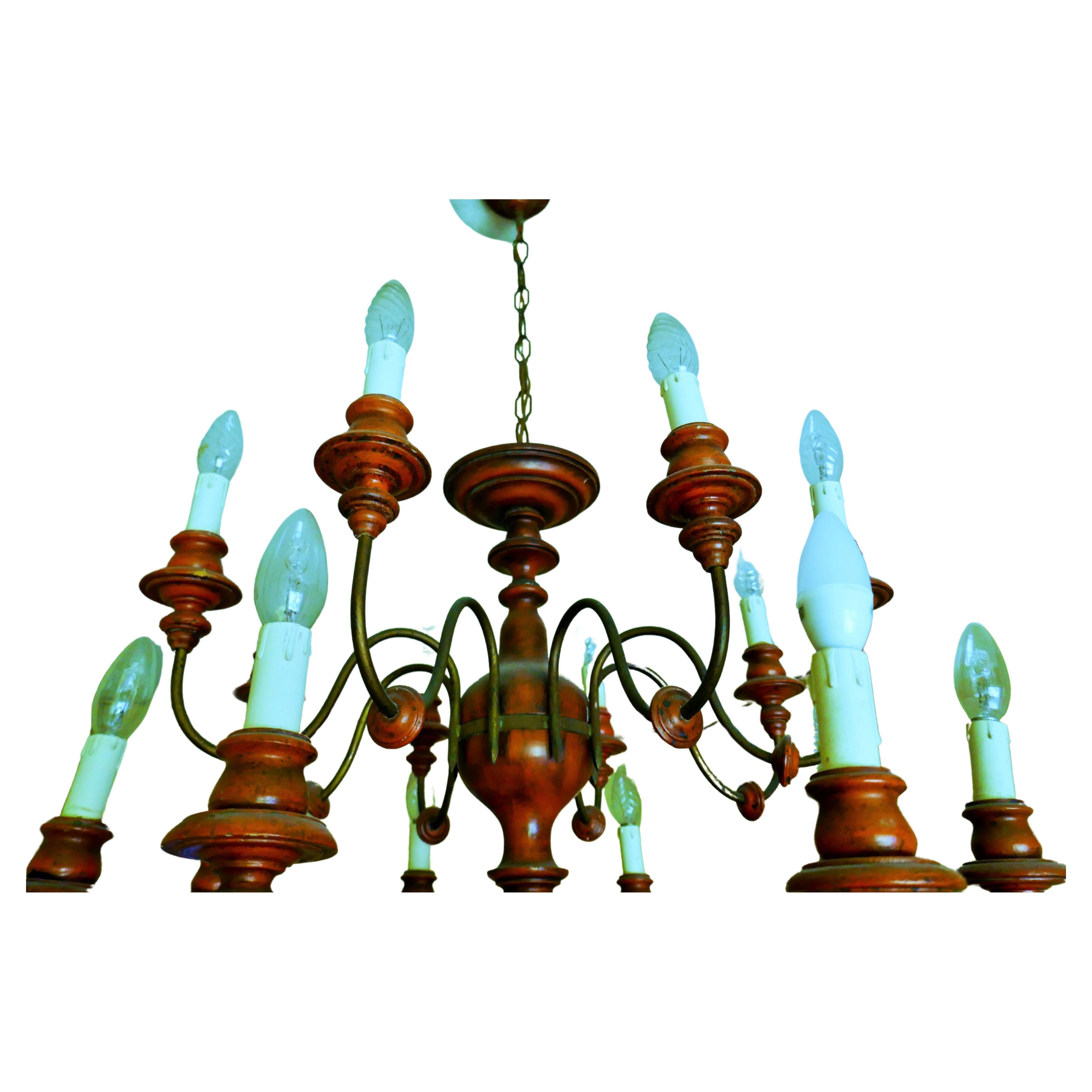 Lampada a sospensione in legno e metallo in vendita 4
