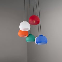 Mid-century 1960s Murano colored glass pendant lamp