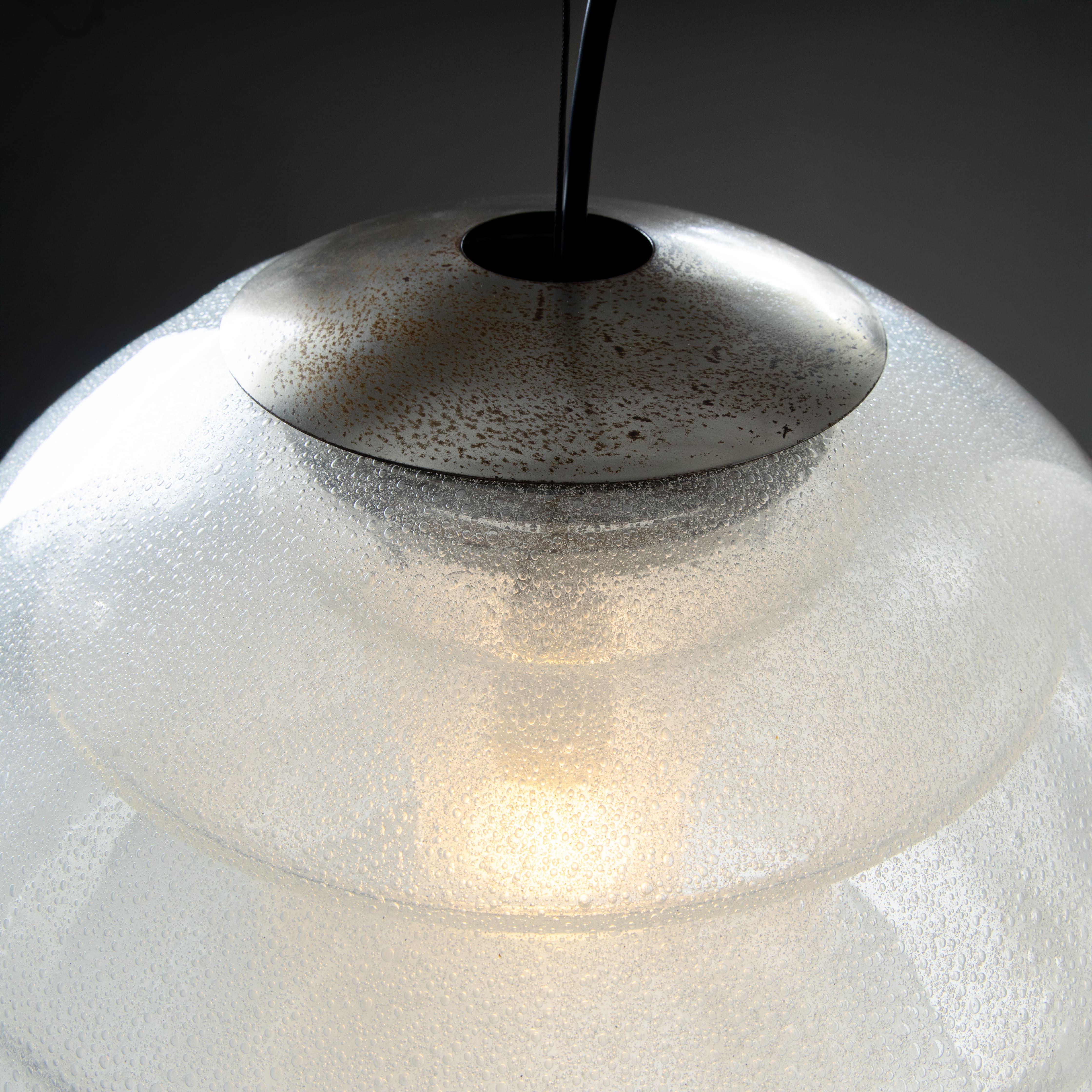 lampada a sospensione in vetro di Murano, Carlo Nason, Mazzega, 1970 in vendita 4