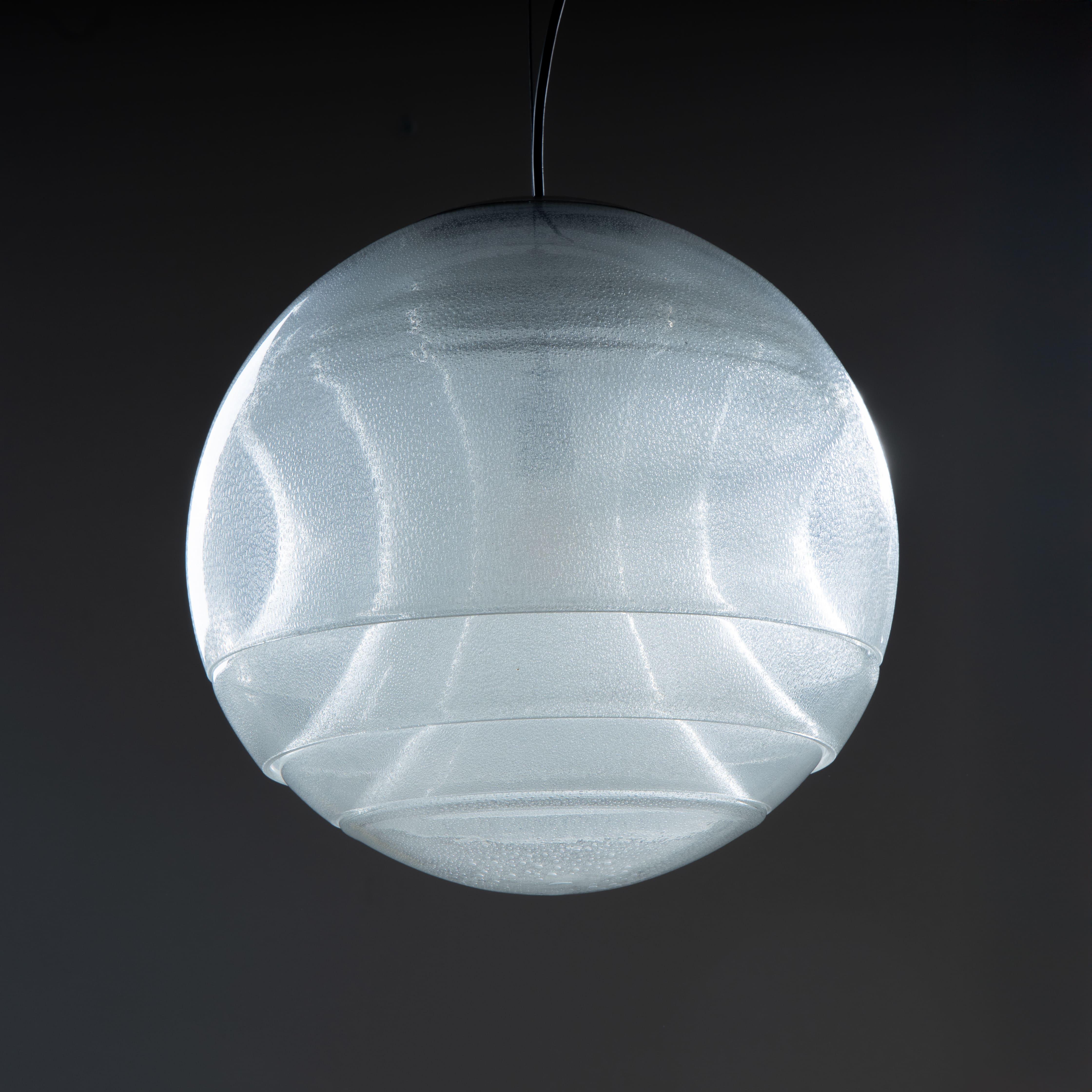 Italian lampada a sospensione in vetro di Murano, Carlo Nason, Mazzega, 1970 in vendita