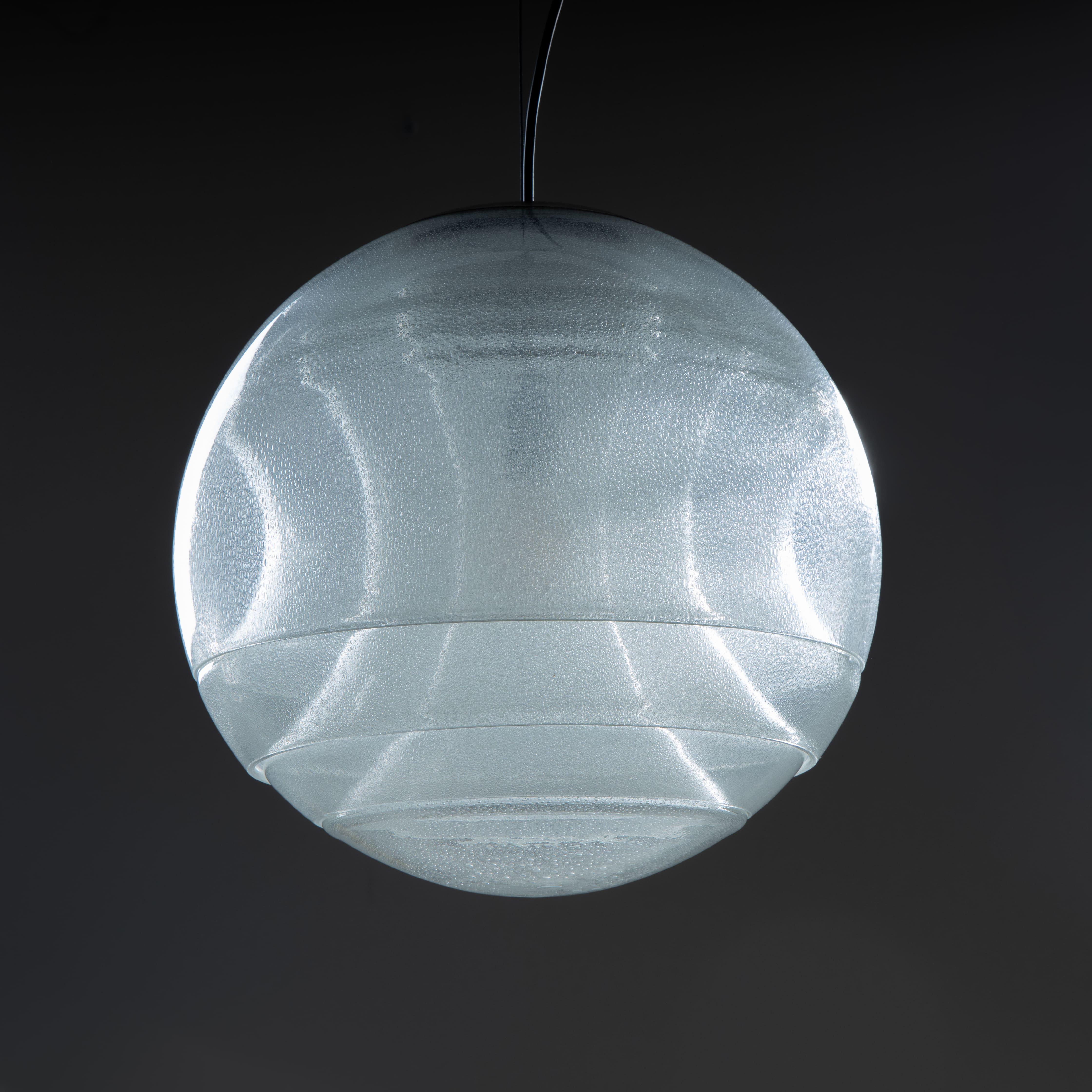 lampada a sospensione in vetro di Murano, Carlo Nason, Mazzega, 1970 In condizioni buone in vendita a Milano, Lombardia