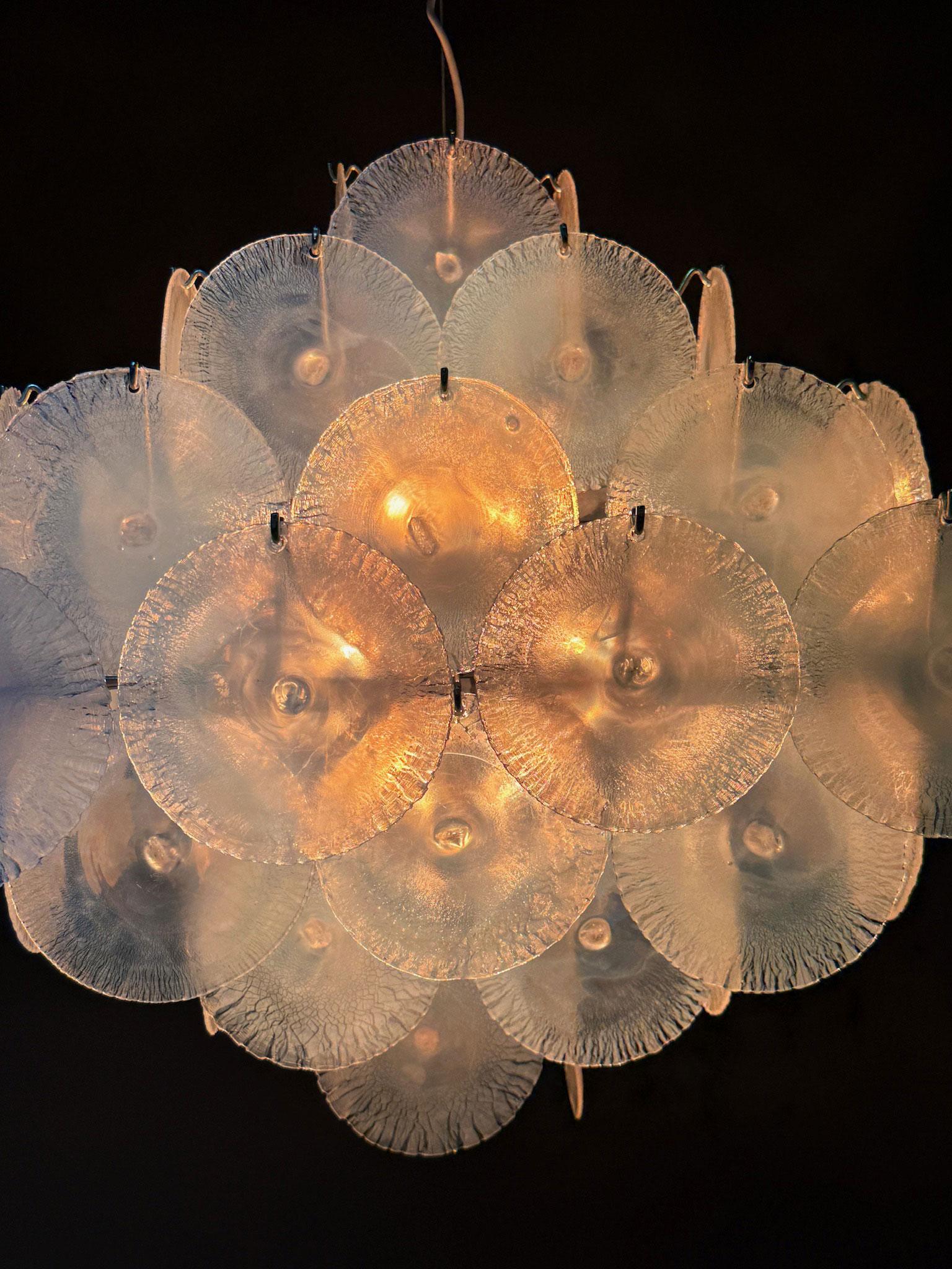 Italian Lampada a sospensione in vetro di Murano disegnata da Carlo Nason per Mazzega in vendita