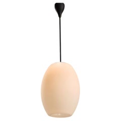 1960s Opal Glass Pendant Lamp, a single light fixture.