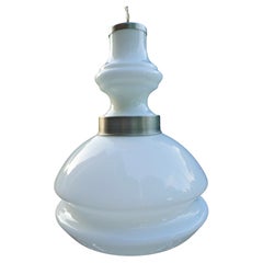 Lampada a sospensione in vetro opalino