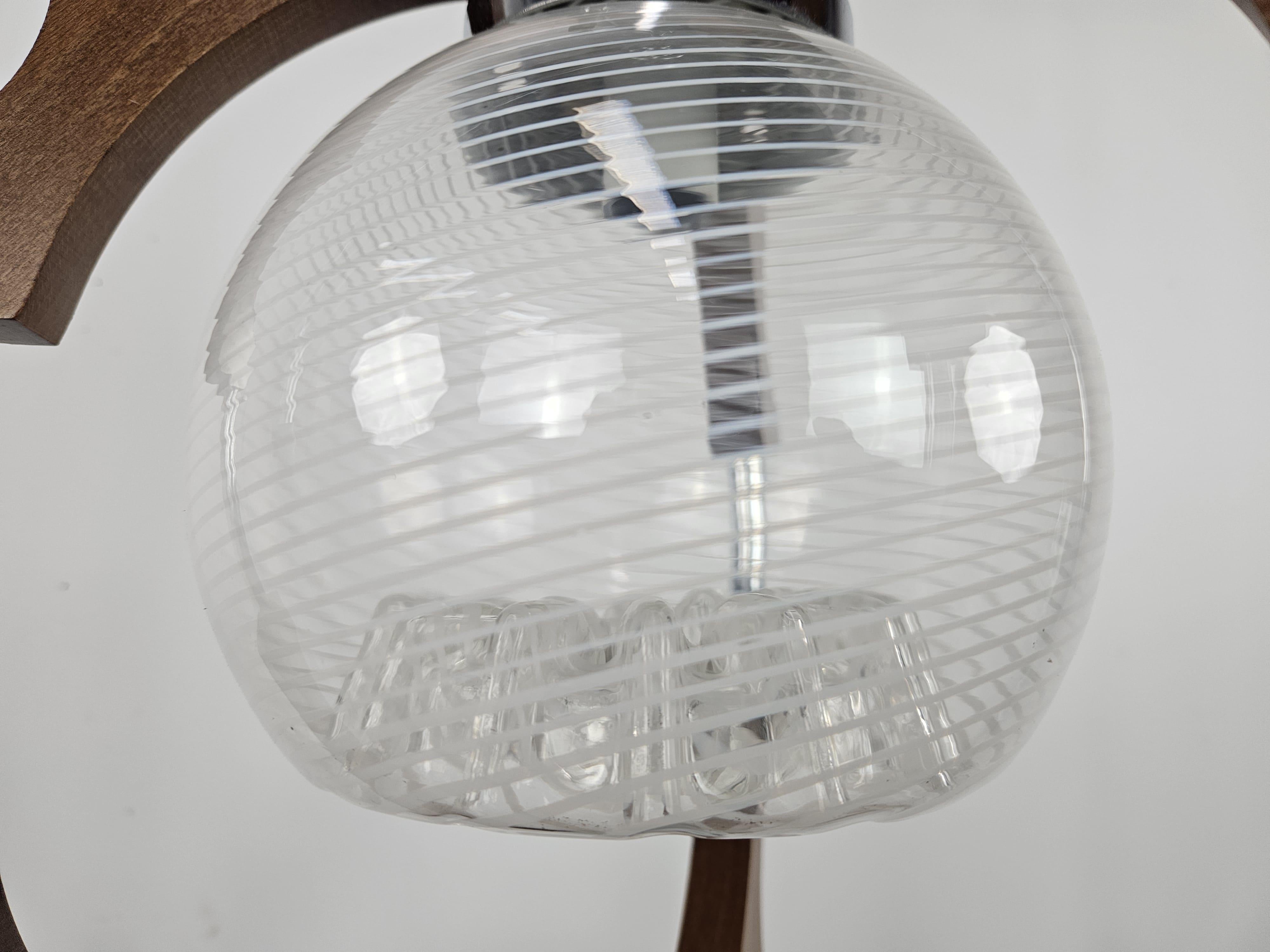 Late 20th Century Italian pendant lamp from the 1970s attributed to Mazzega For Sale