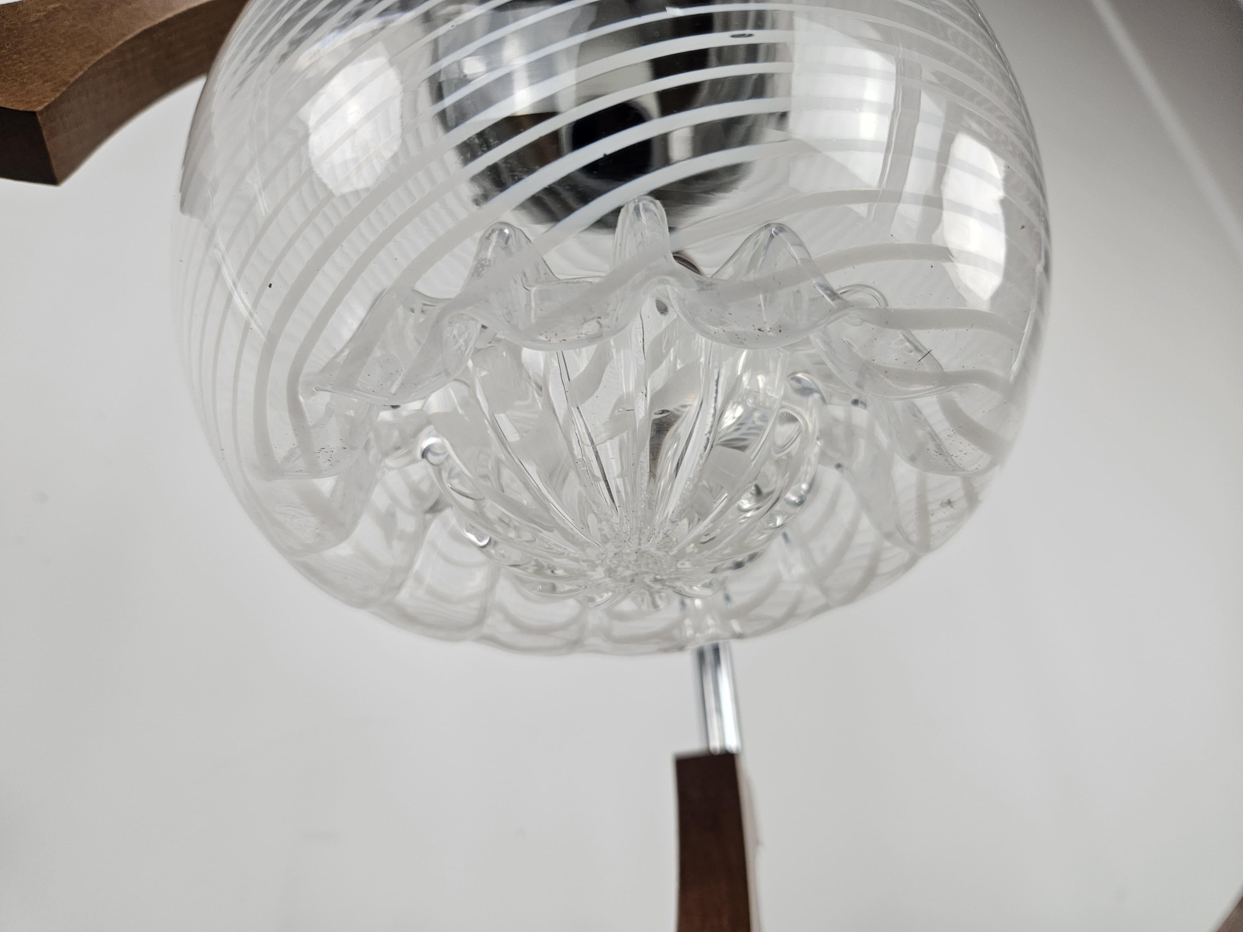 Metal Italian pendant lamp from the 1970s attributed to Mazzega For Sale