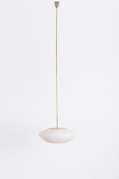 Lisa Johansson Pape-Ceiling lamp brass, opaline glass-Mid 20th Century