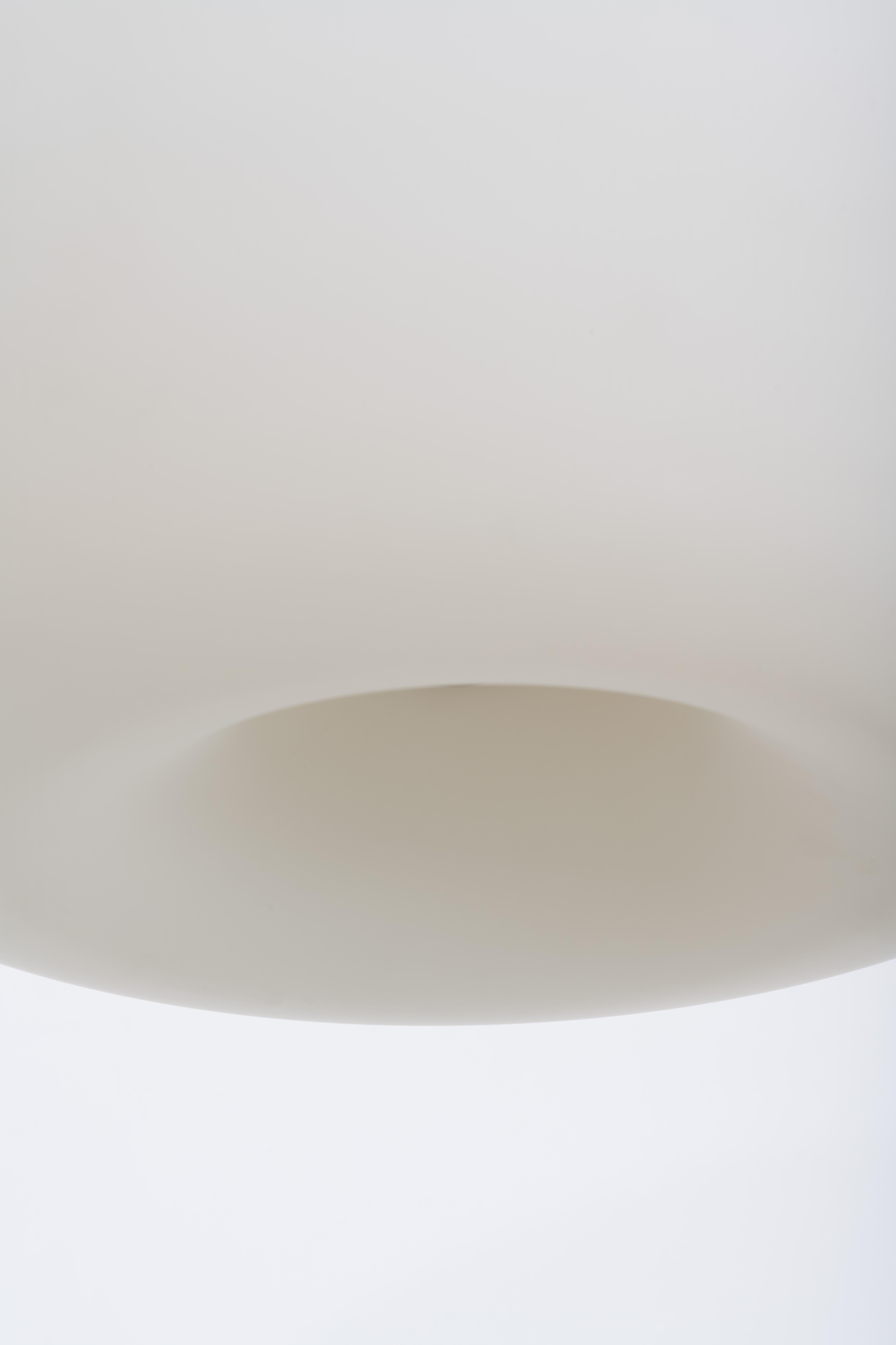 Lisa Johansson Pape-Ceiling lamp brass, opaline glass-Mid 20th Century In Fair Condition For Sale In Milano, Lombardia