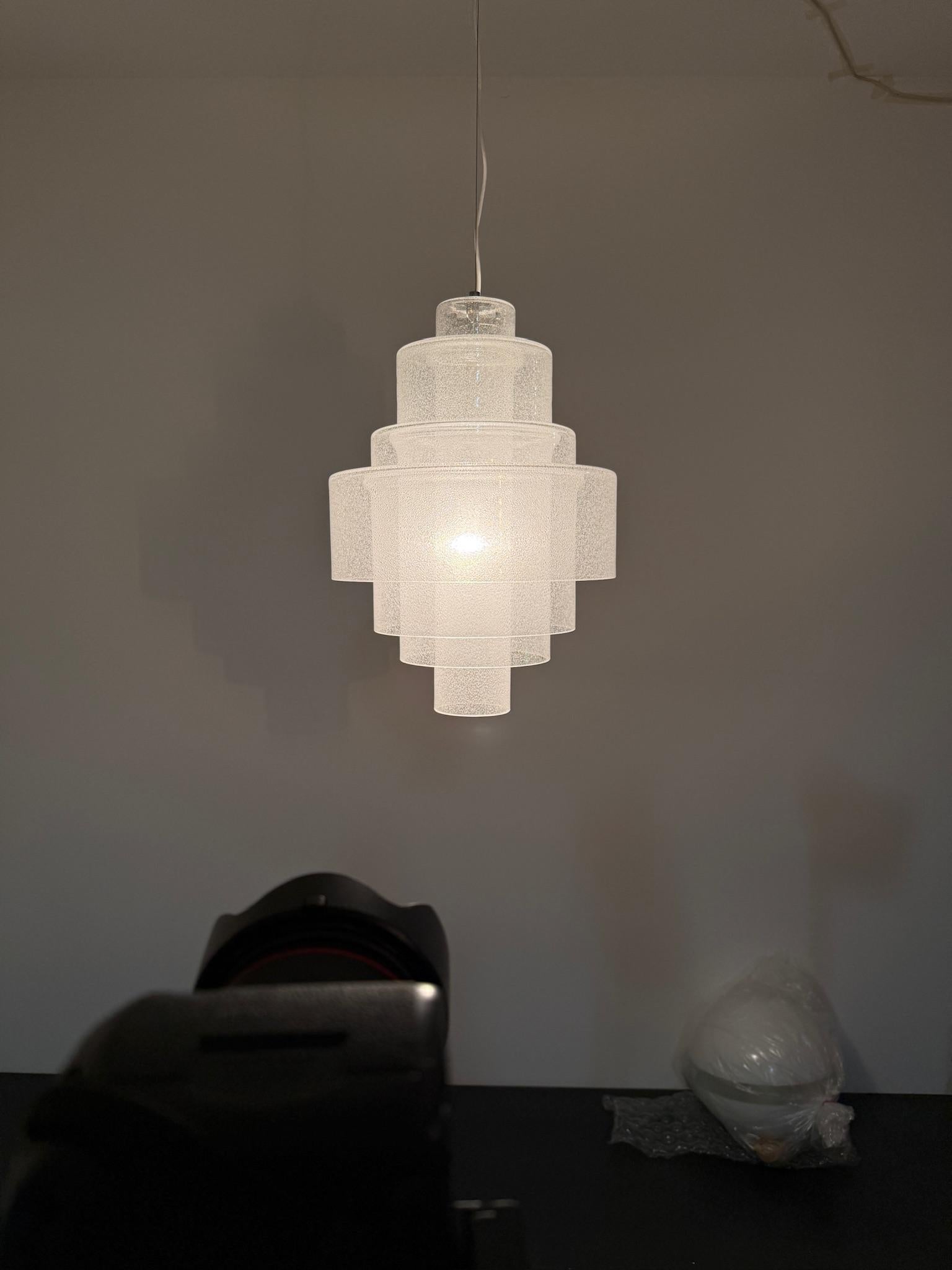Late 20th Century Lampada a sospensione LS120, design Carlo Nason per A.V. Mazzega in vendita