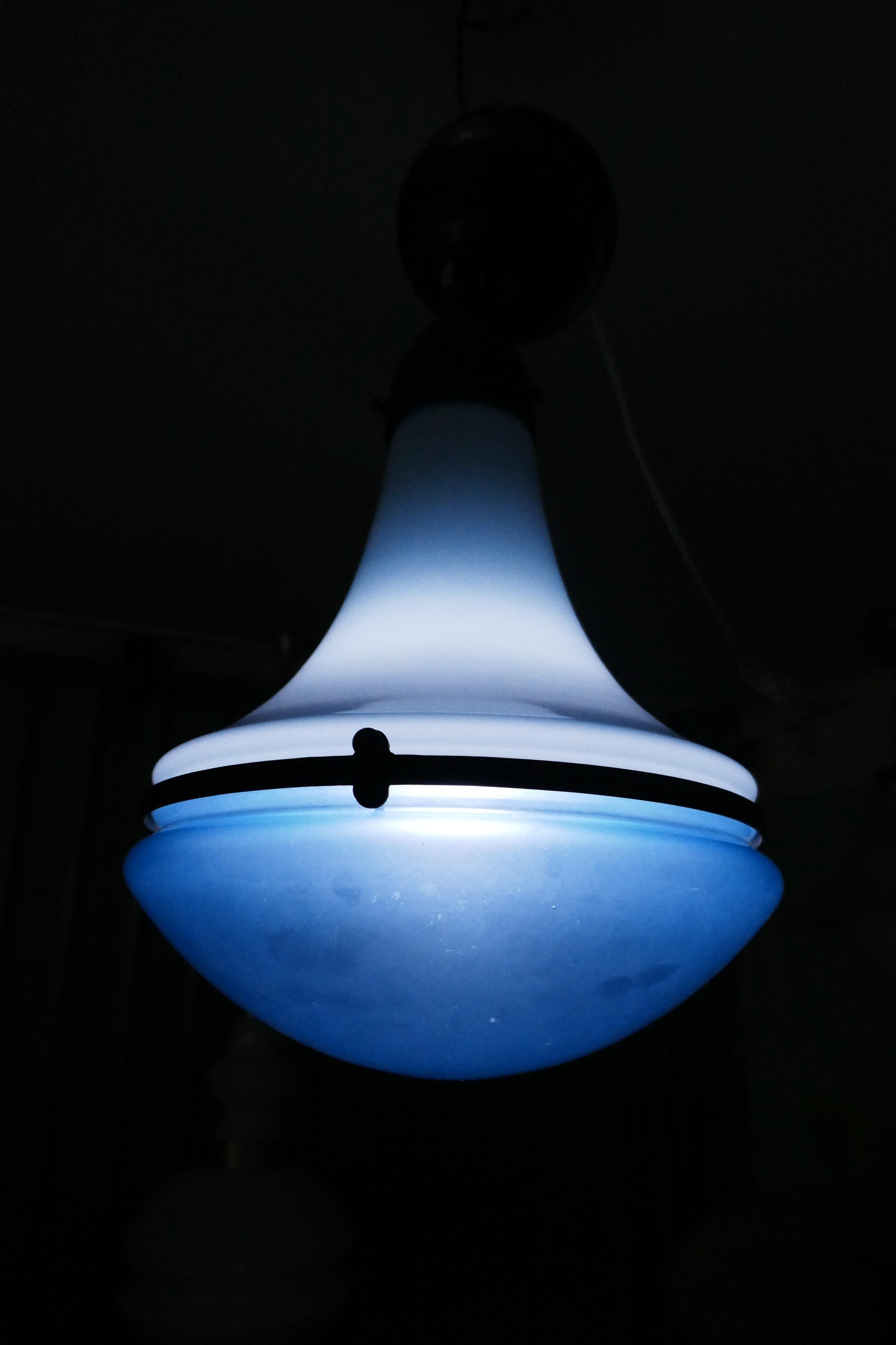Lampada a sospensione Luzette di Peter Behrens per Siemens - numerata colore blu in vendita 7