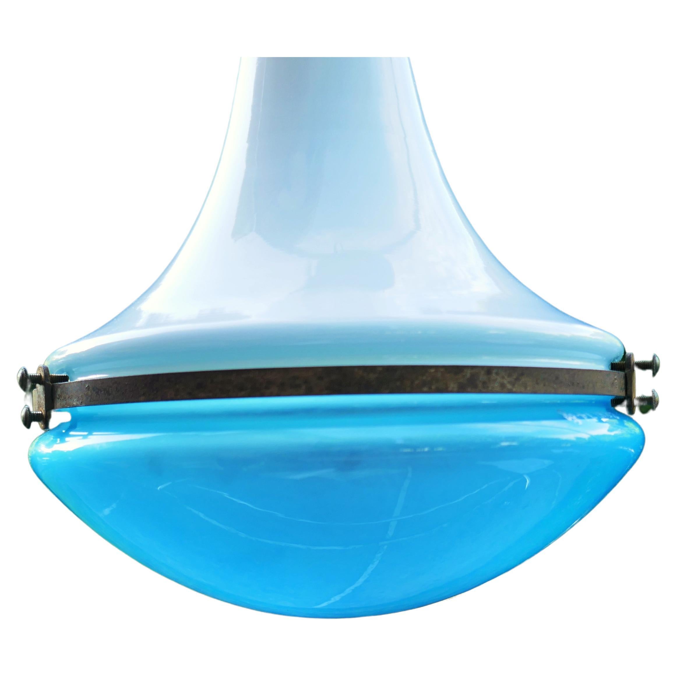Early 20th Century Lampada a sospensione Luzette di Peter Behrens per Siemens - numerata colore blu For Sale