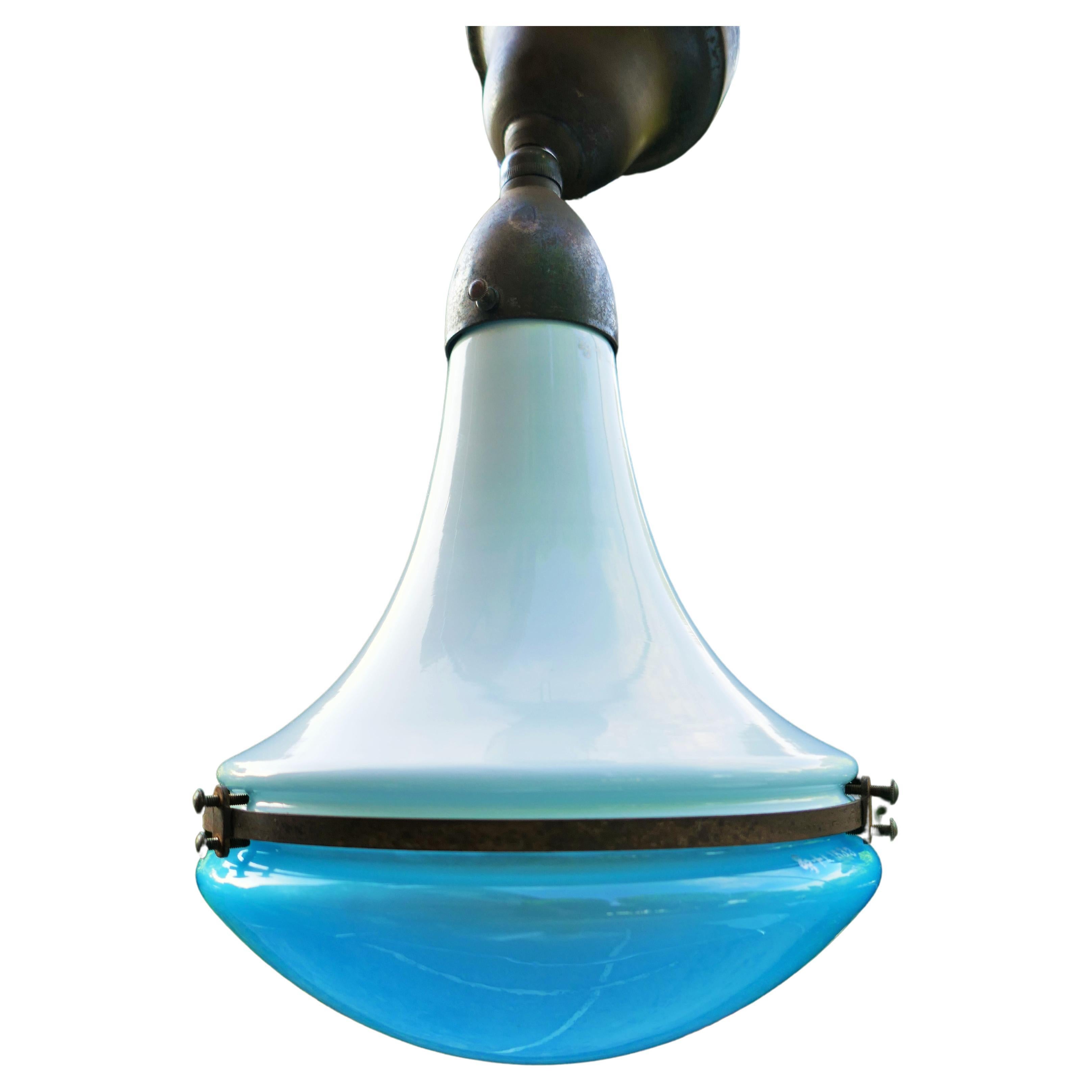 Lampada a sospensione Luzette di Peter Behrens per Siemens - numerata colore blu in vendita