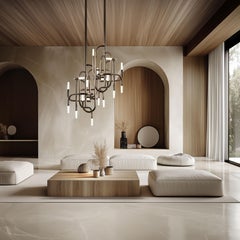 Lampe suspendue Mangrove avec finition en laiton brossé et bruni