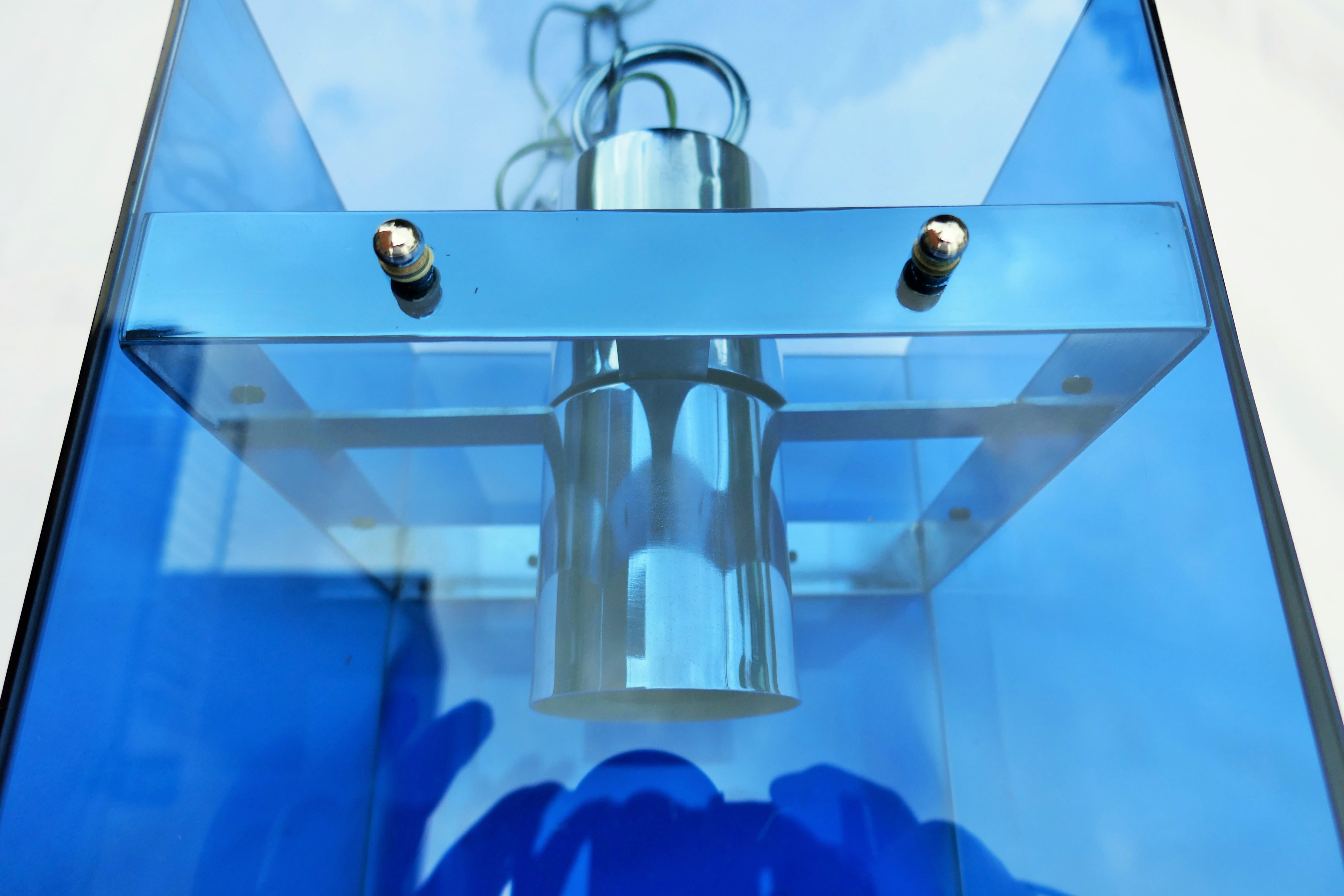 Lampe suspendue dans le style de Fontana Arte Veca Cristal Art en vente 7