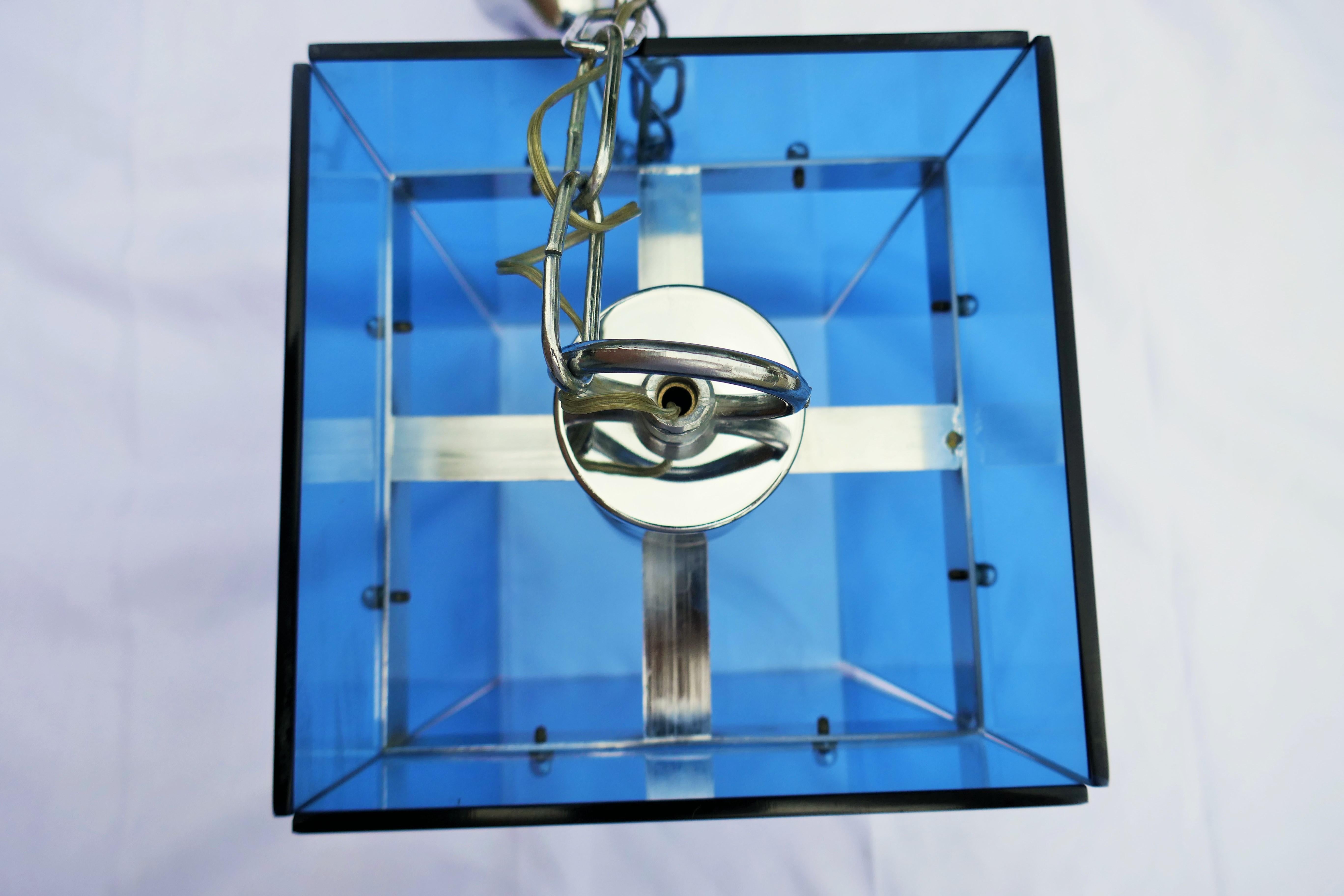 Lampe suspendue dans le style de Fontana Arte Veca Cristal Art en vente 8