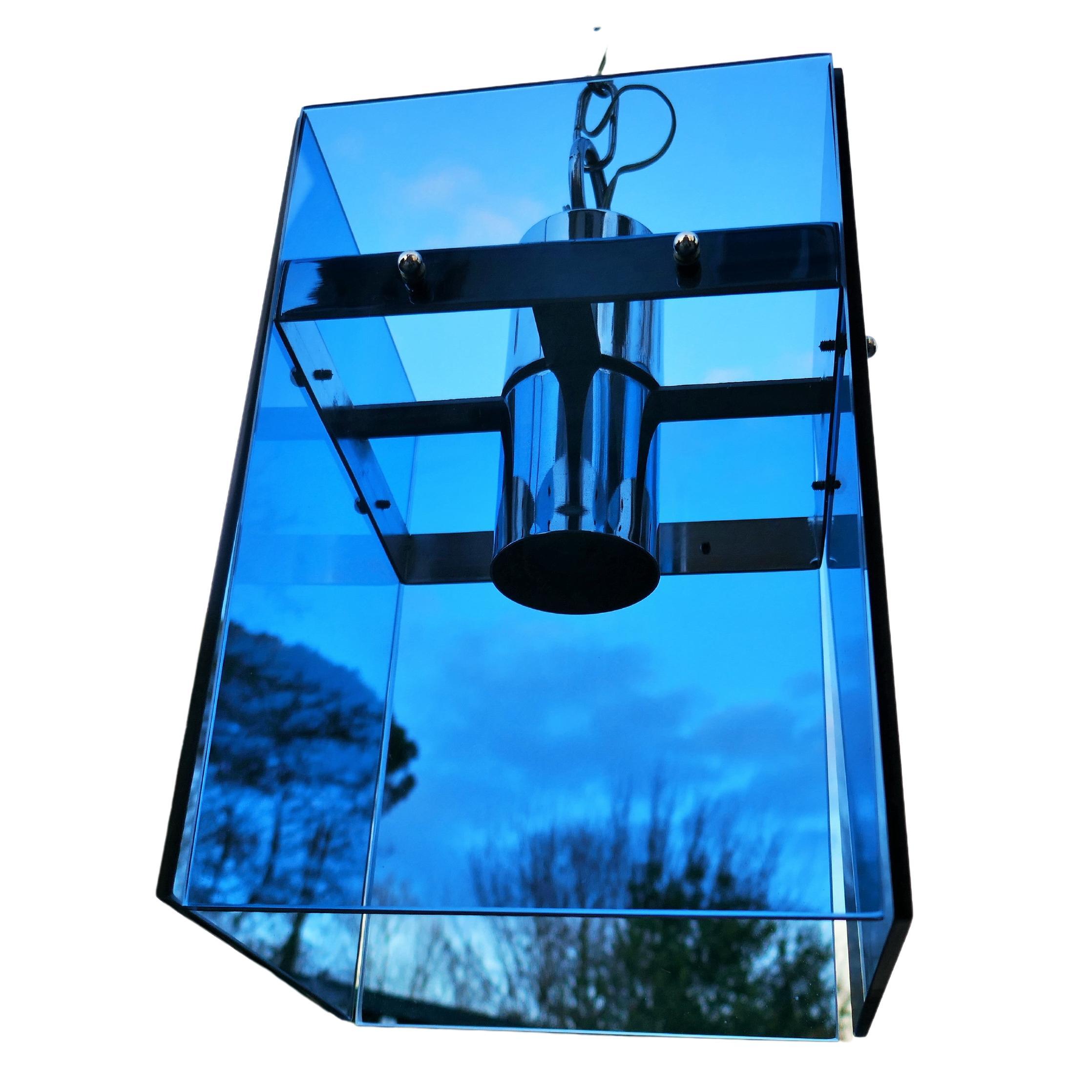 Lampe suspendue dans le style de Fontana Arte Veca Cristal Art en vente 2
