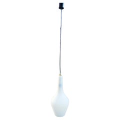 Lampe suspendue dans le style de Stilnovo - verre opalin