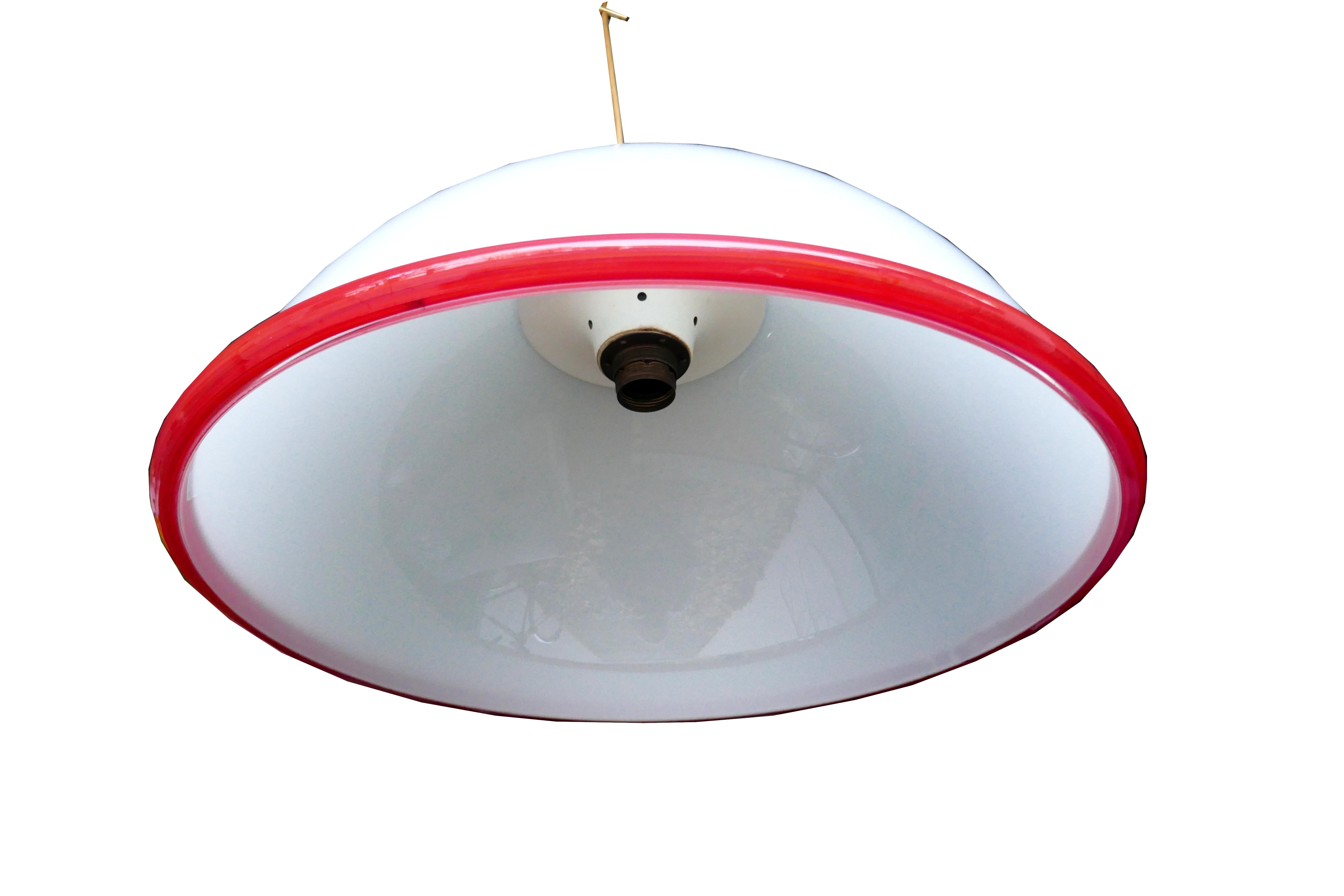 Late 20th Century Suspension lamp possible Ettore Sottsass for Vistosi 1970 For Sale