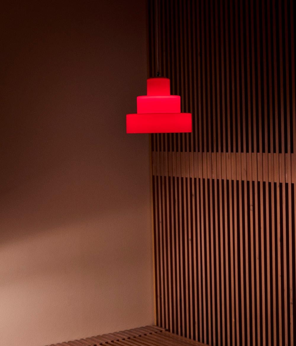 Lámpara colgante roja, diseño Carlo Nason para AV Mazzega, Italia Moderno de mediados de siglo en venta