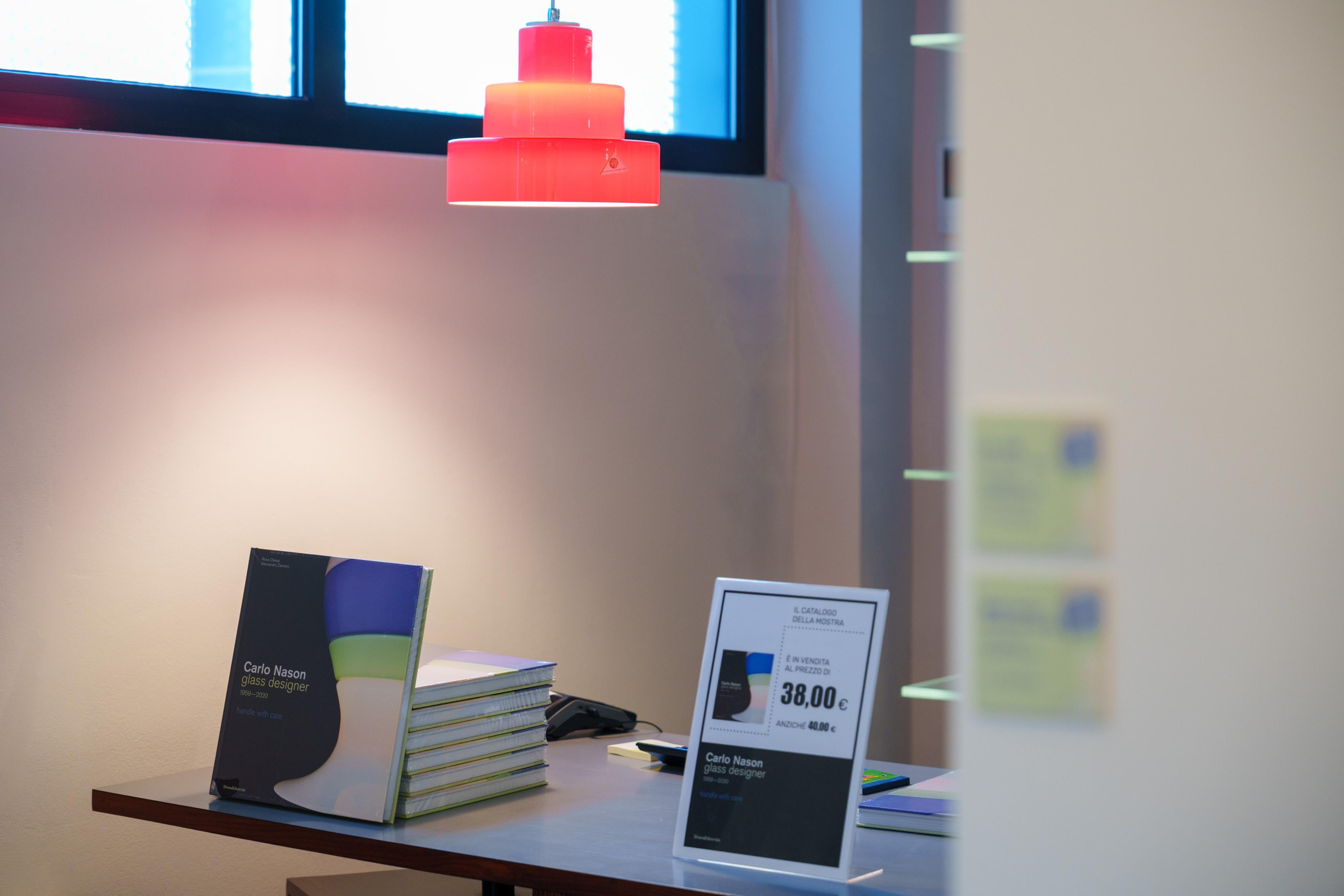 Lámpara colgante roja, diseño Carlo Nason para AV Mazzega, Italia en Bueno estado para la venta en Milano, Lombardia