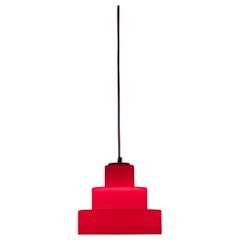 Red pendant lamp, design Carlo Nason for AV Mazzega, Italy