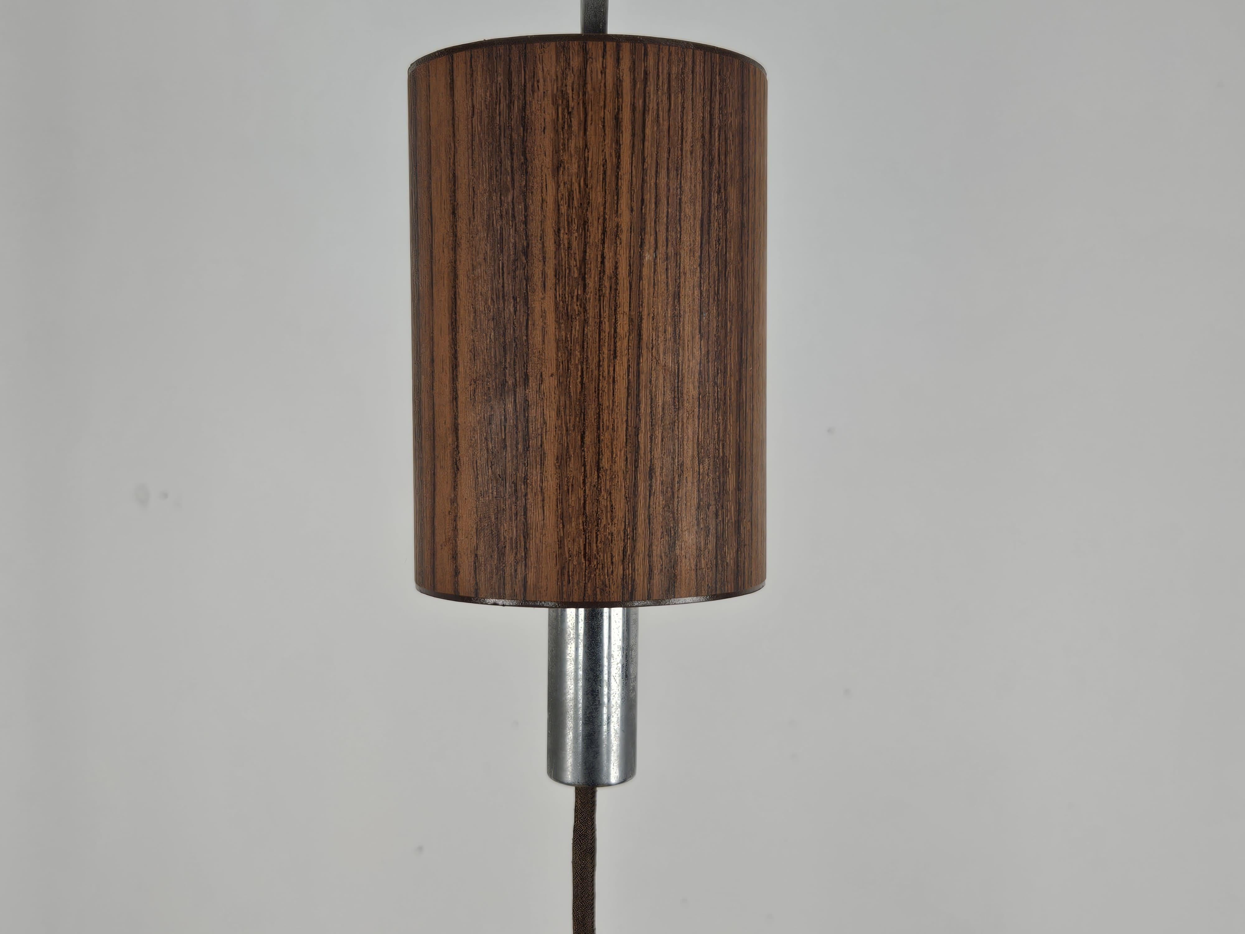 Lampada a sospensione stile scandinavo in metallo e carta plissettata, 1970 7