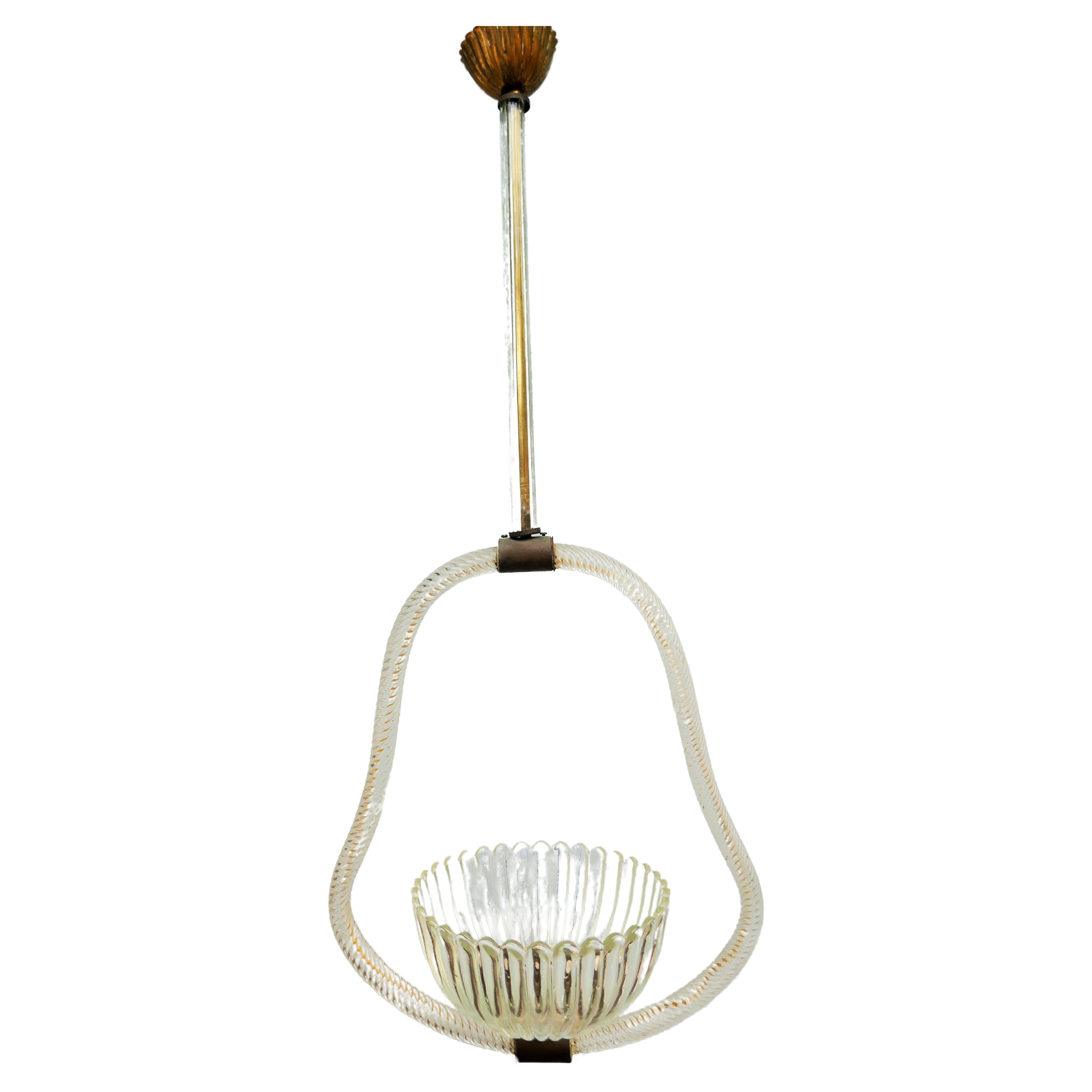 Lampada a sospensione stile Seguso Barovier