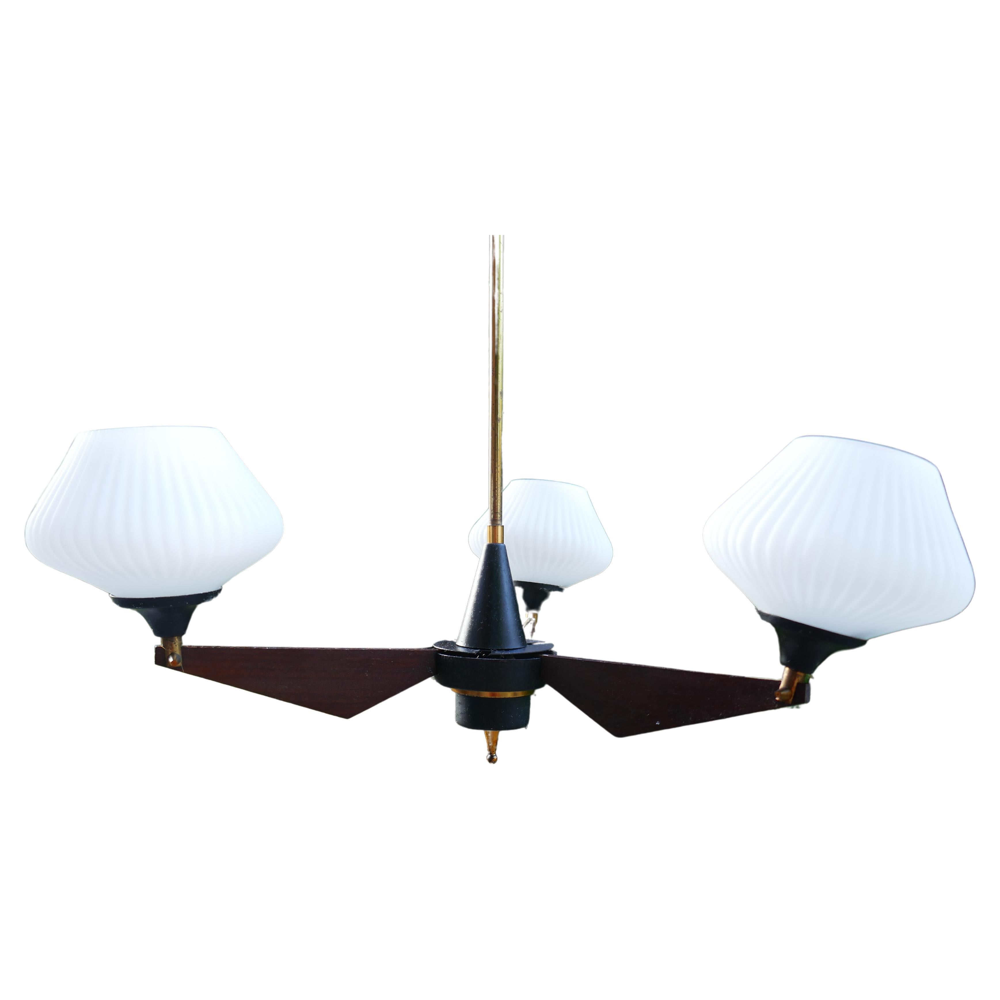 Mid-Century Modern Lampada a sospensione stile Stilnovo Reggiani en vente