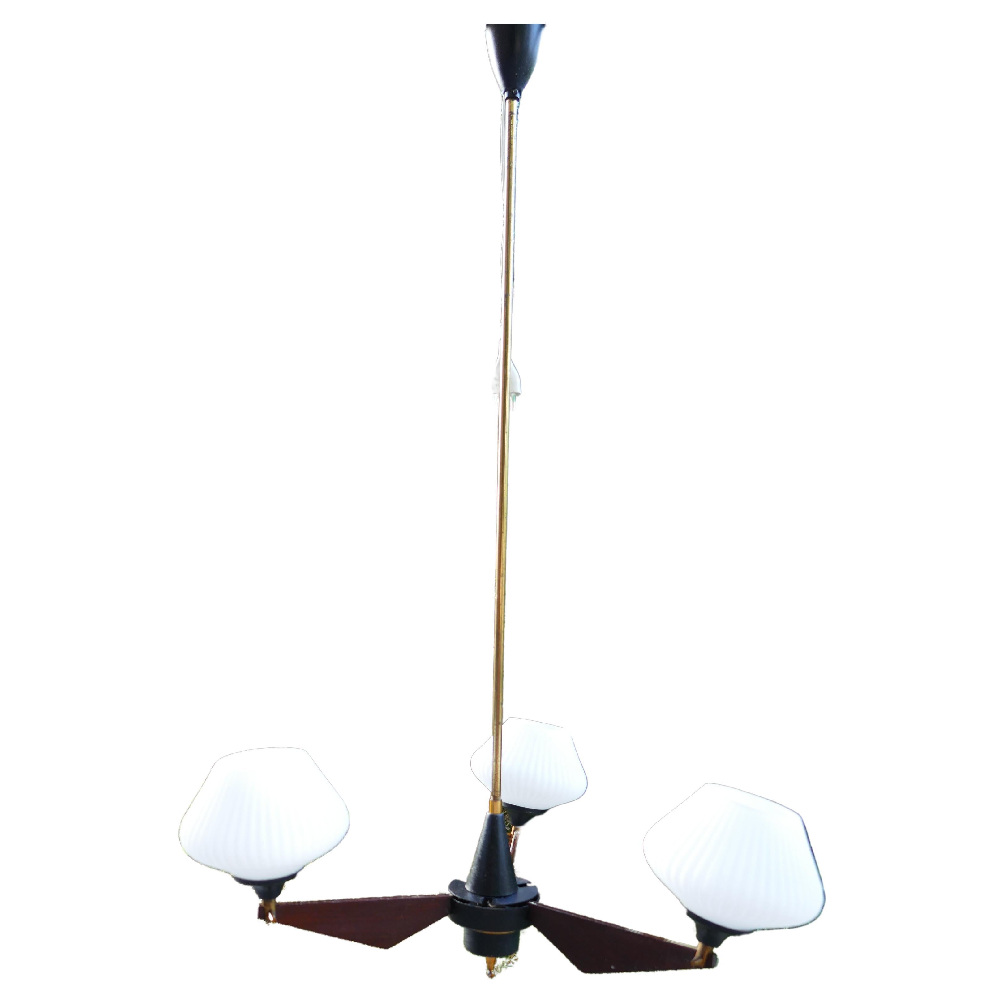 Verre Lampada a sospensione stile Stilnovo Reggiani en vente