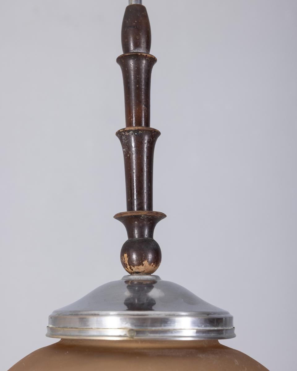Lámpara colgante vintage años 50 de cristal rosa diseño italiano Moderno de mediados de siglo en venta