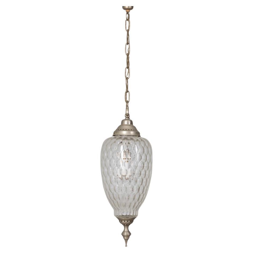 1960s vintage pendant lamp in decorated glass Italian design