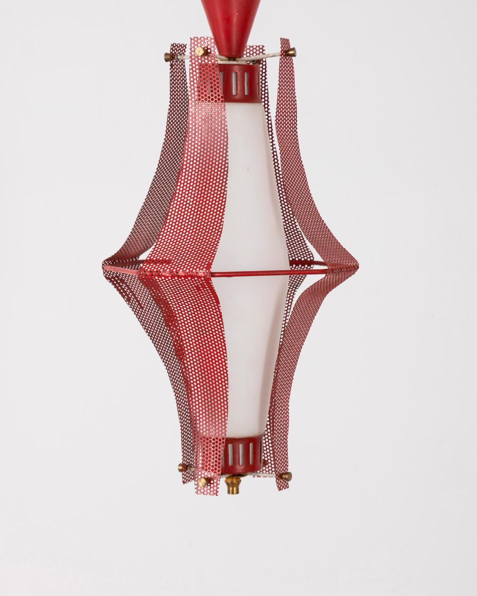 Italian Lampe suspendue en verre et métal des années 70, design italien en vente