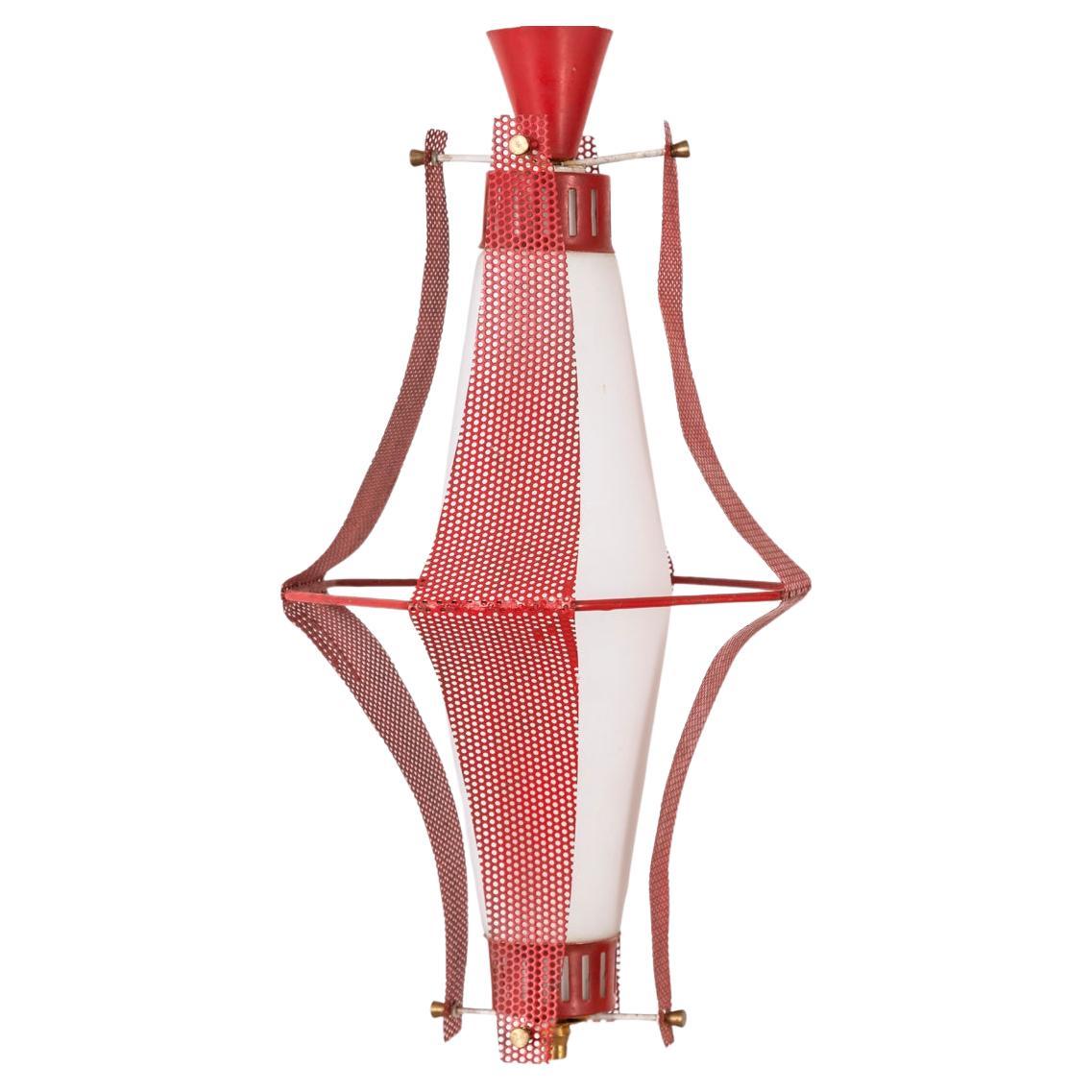 Lampe suspendue en verre et métal des années 70, design italien en vente